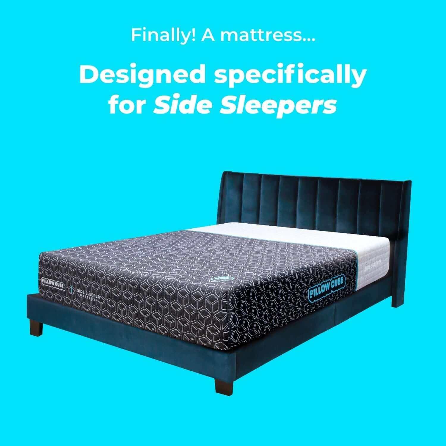 Pillow Cube Mattress Deluxe - Orthopedic Memory Foam Pillow for Side Sleepers, Neck Pain Relief - Perfect for Bed, Sofa & Travel Use