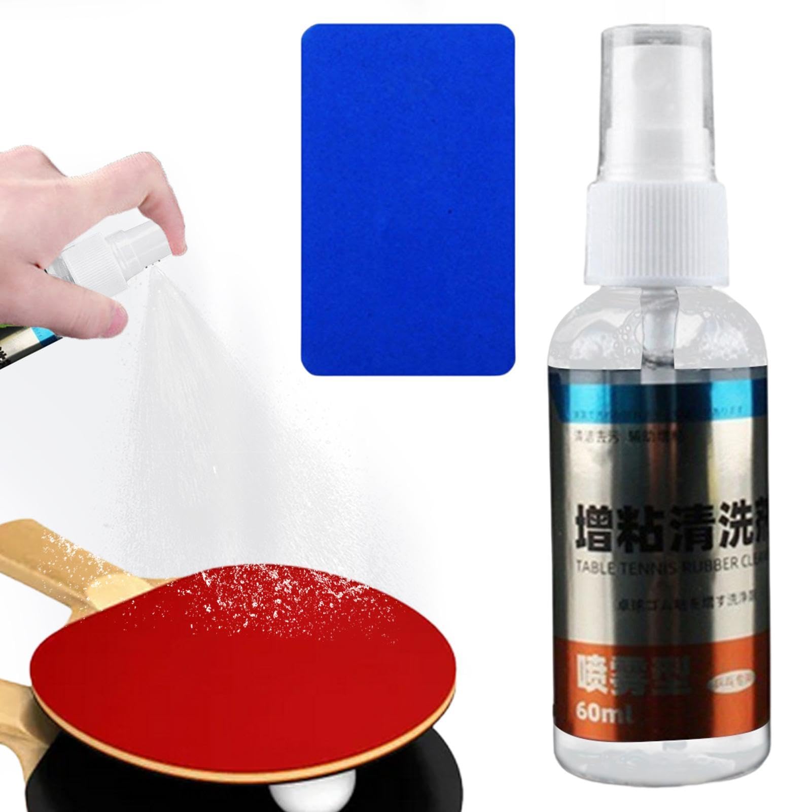1/2 Pcs Table Tennis Racket Cleaner - Powerful Ping Pong Paddle Cleaner Spray Kit | Rubber Racket Cleaning Set for Table Tennis & Ping Pong Bats | Perfect for Home, Club & Tournament Use