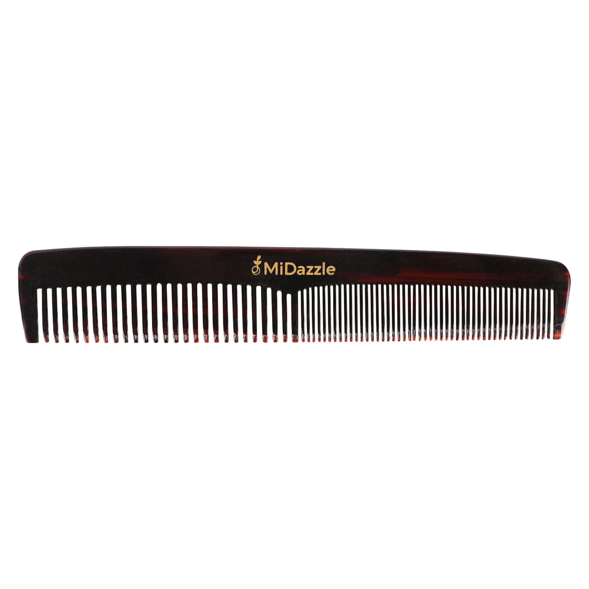 Midazzle Handmade Dual Teeth Hair Comb for Detangling & Styling - 2 Pack for Home & Travel Use - Natural Wood Wide Tooth Comb for Curly, Thick & Wet Hair