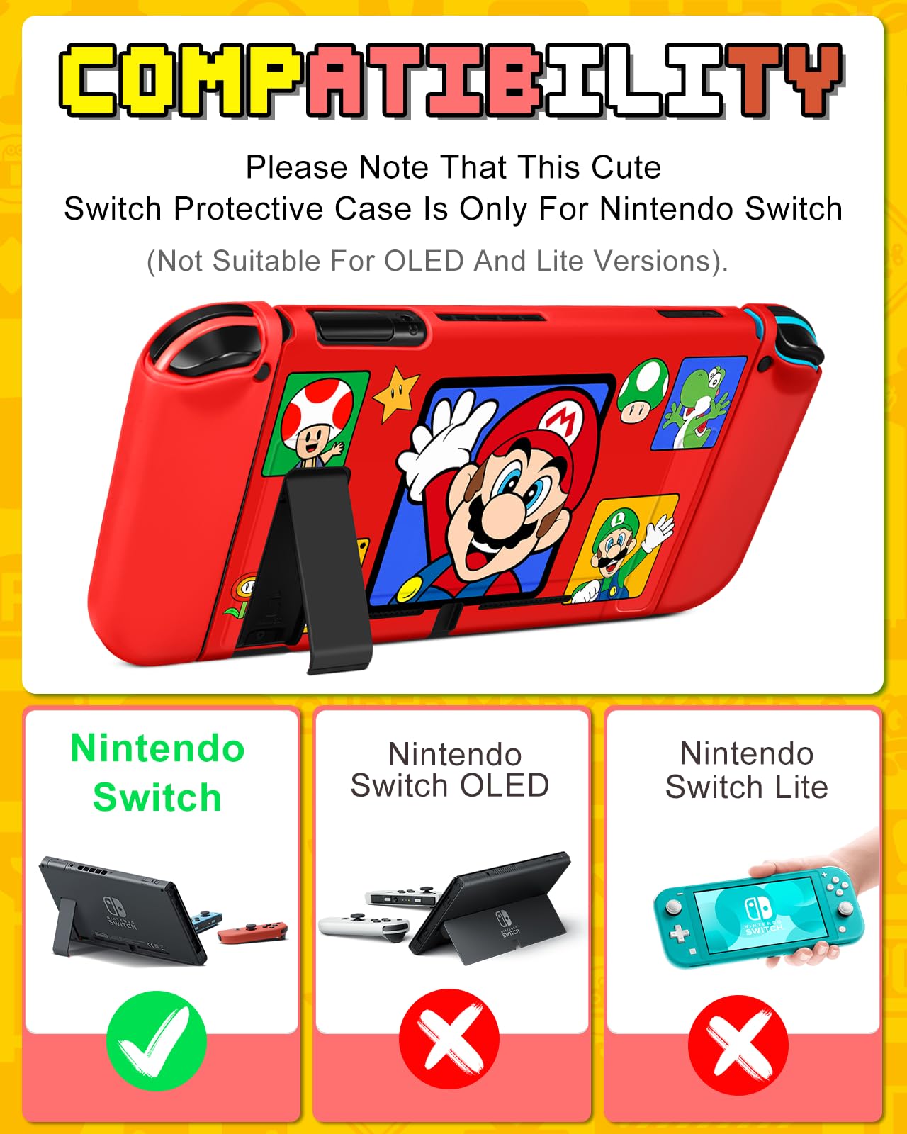 Nintendo Switch 9-in-1 Storage Accessories Kit - Travel Carrying Case, Protective Cover, Game Holder, Strap, Stickers, Joycon Shells & Thumb Caps for Boys, Girls & Kids (Red) | Perfect for Travel, Gaming Parties & Switch Protection