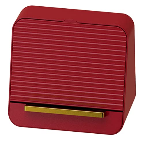 Beaupretty Cosmetic Organizer with Drawers - Plastic Lipstick & Jewelry Storage Case - Countertop Makeup Display Stand for Dresser (Red) | Perfect for Vanity, Bathroom & Bedroom Organization