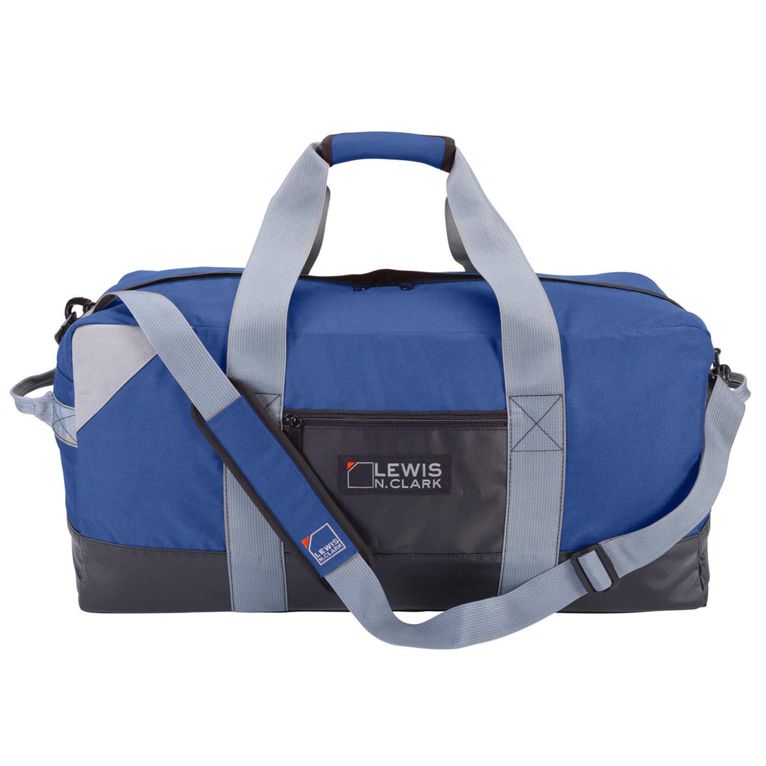 Lewis N. Clark Heavy Duty Large Duffel Bag for Women & Men - 24in Carry On Gym Bag, Travel Backpack Alternative with Neoprene Gear Bag - Perfect for Gym, Sports, Travel & Weekend Getaways (Blue)