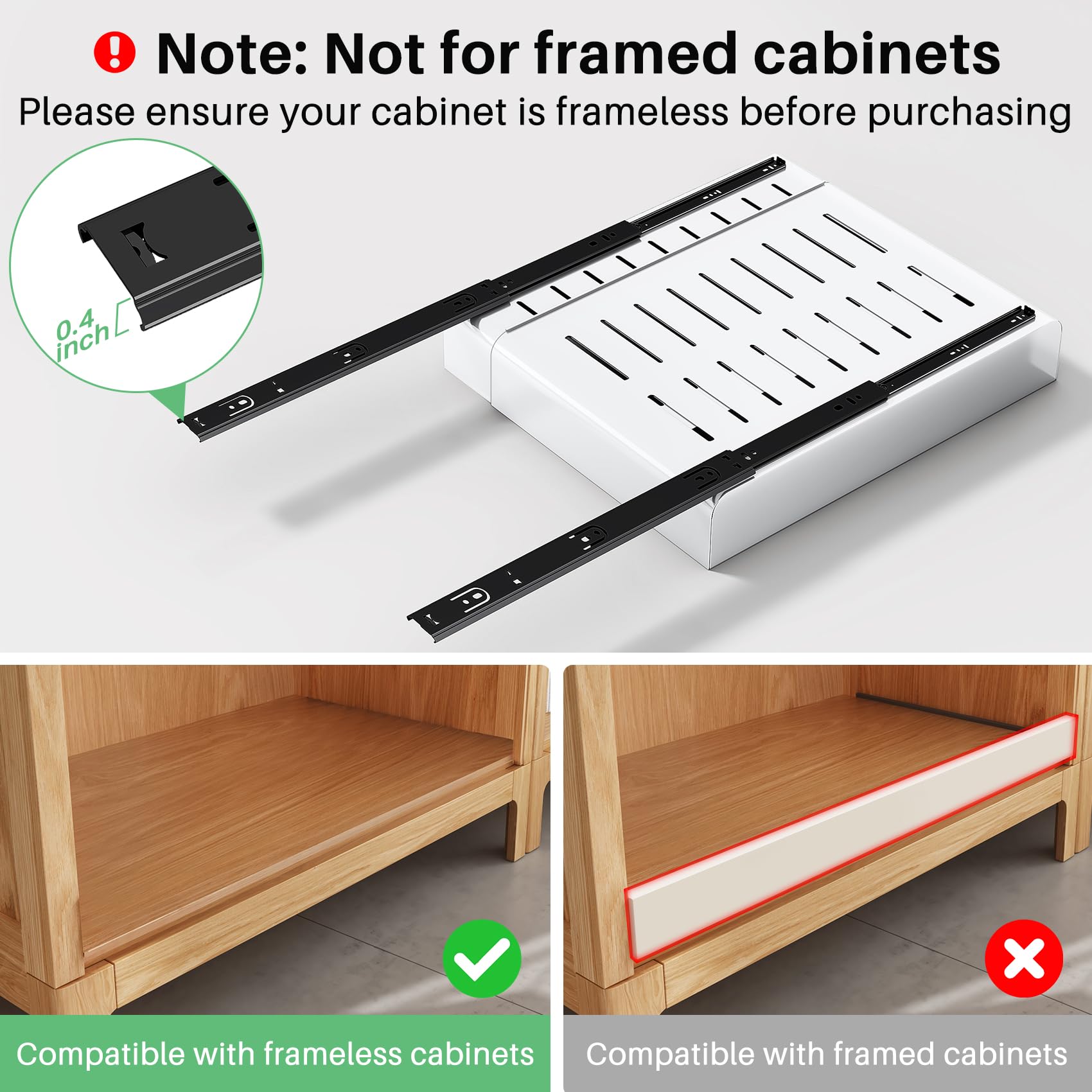 Heavy Duty Pull Out Cabinet Organizer - Expandable (11.7