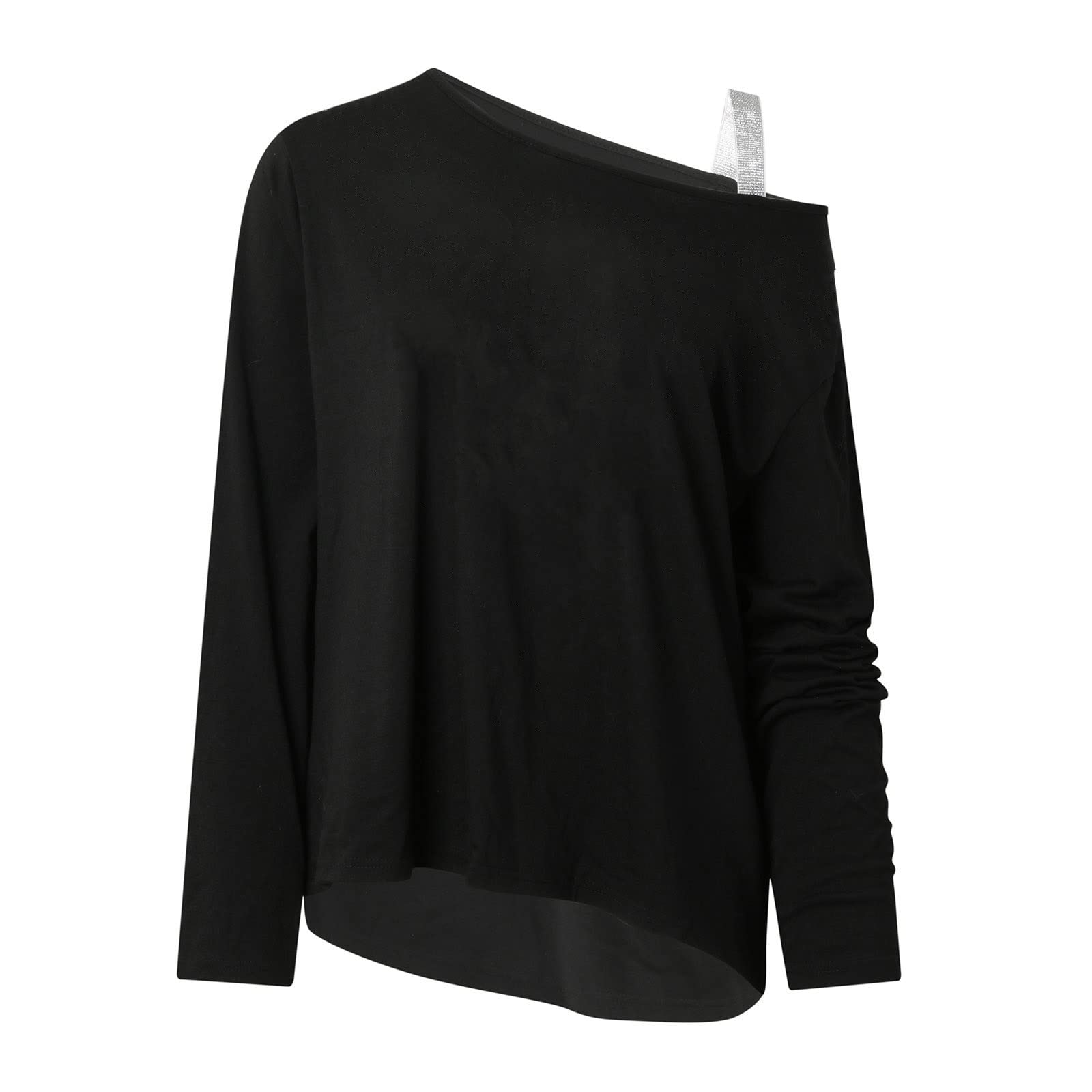 Women's Shiny Sequin Blouse - Off Shoulder Trendy Pullover Tunic Top with Long Sleeves & Diamond Details | Perfect for Party Wear, Night Out & Special Occasions