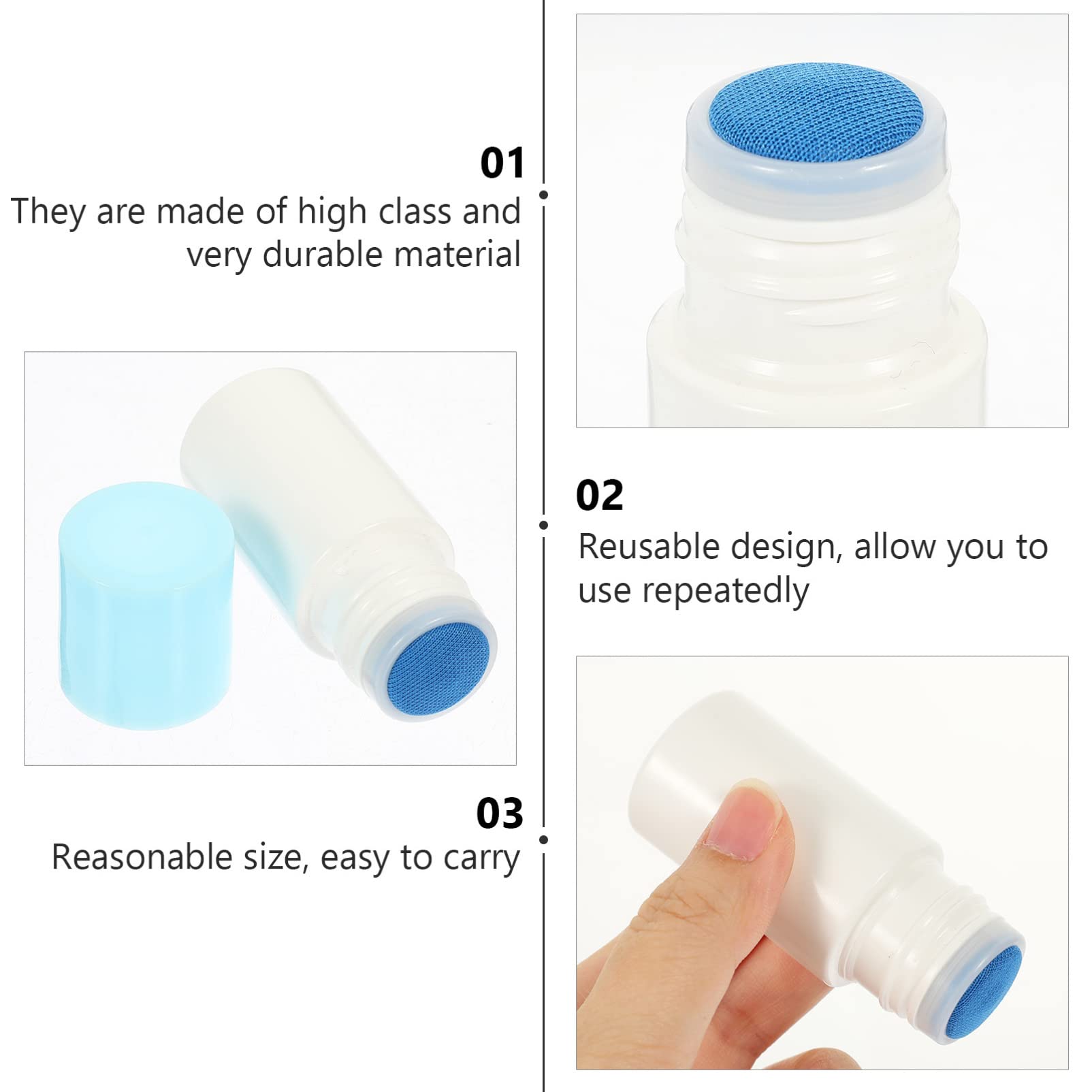 EXCLUZO 10Pcs Empty Roll-On Bottles for Essential Oils, Liquid Foundation, Nail Polish & Correction Fluid - Refillable Cosmetic Containers with Sponge Applicator - Perfect for DIY Beauty, Travel & Salon Use