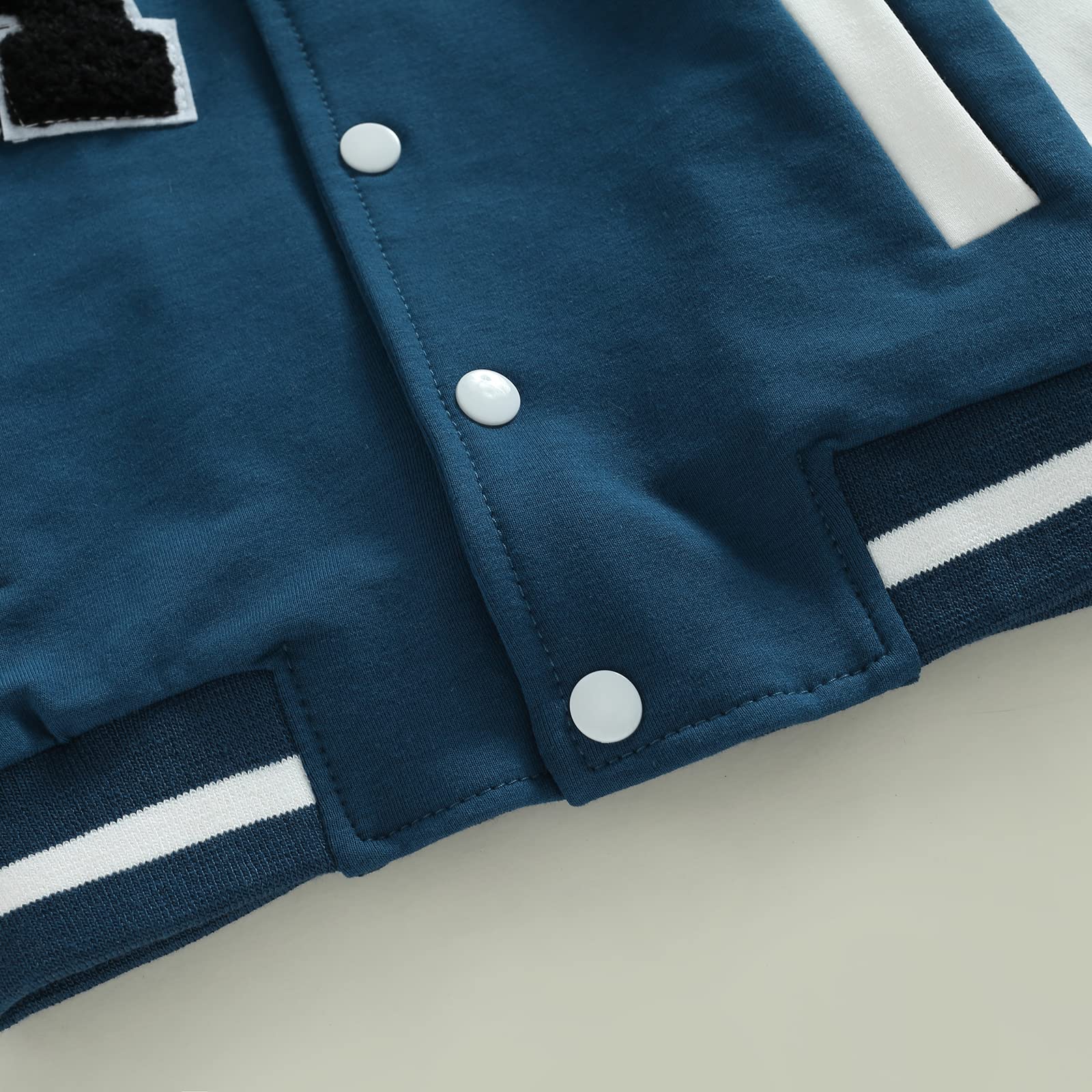 **Boys' Baseball Varsity Jacket - Button Down & Zip Up Contrast Color Coat for Toddlers & Kids - Fall & Spring Outerwear for School, Sports & Casual Wear**