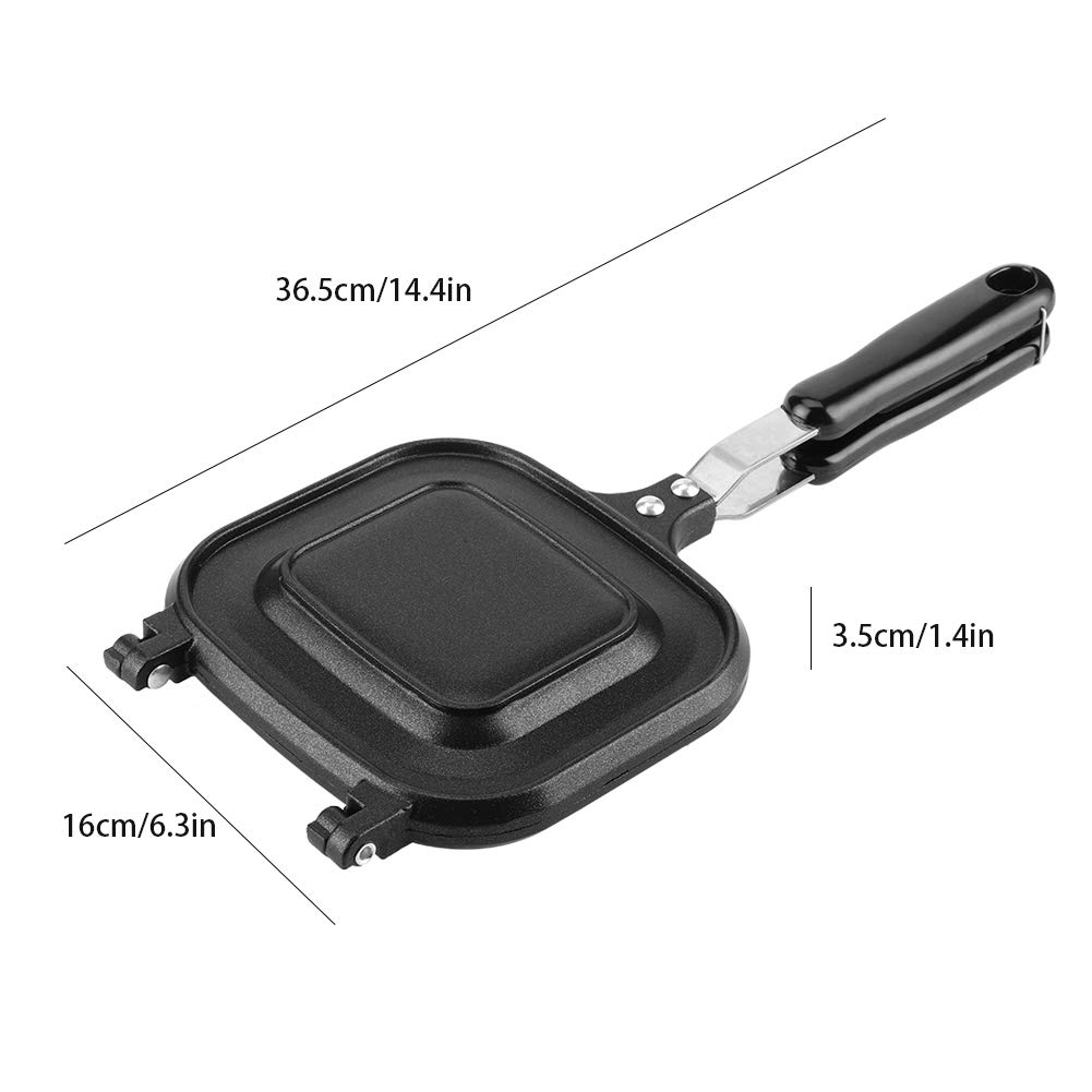 Laven Aluminum Nonstick Double-Sided Pancake Pan - Breakfast Maker for Bread, Waffles & Grilled Sandwiches - Perfect for Home Kitchen, Camping & Quick Breakfasts