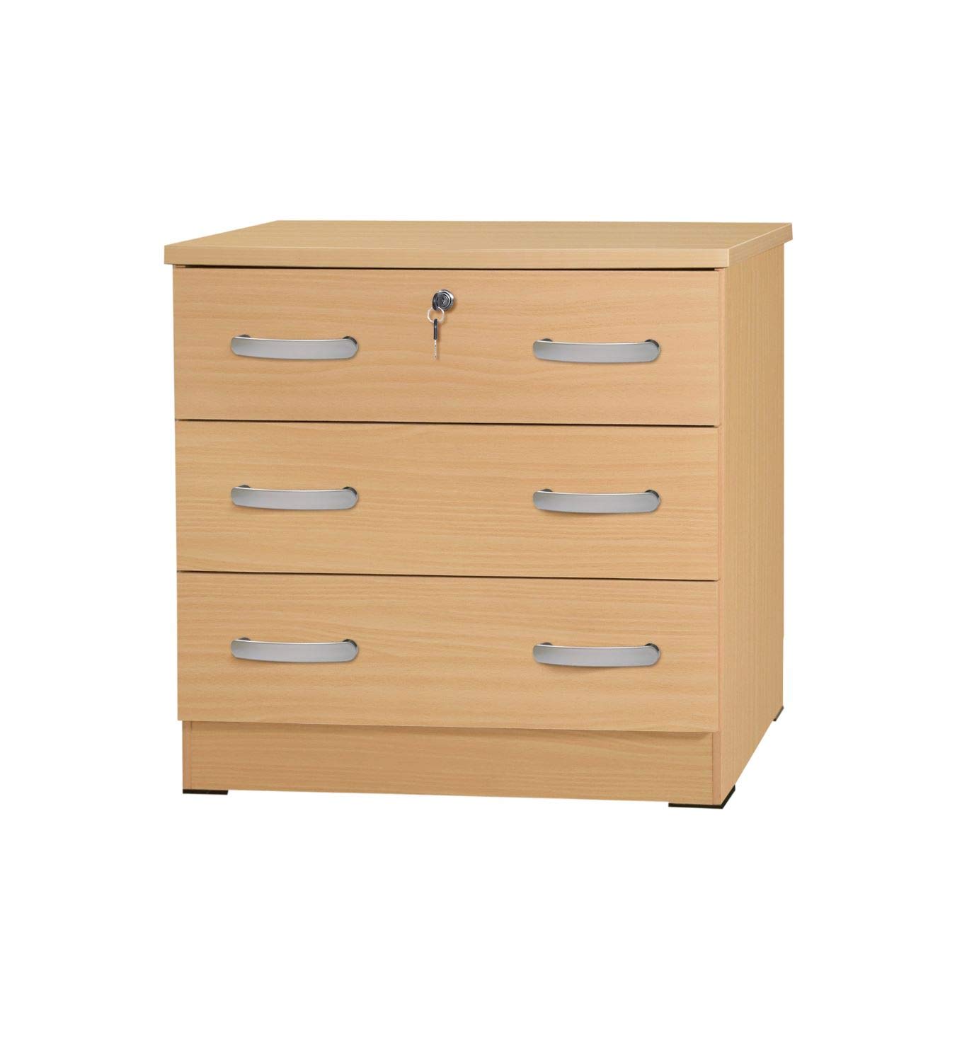 Better Home Products Cindy Wooden 3-Drawer Chest - Solid Beech Wood Bedroom Dresser with Smooth Gliding Drawers | Perfect for Bedroom Storage, Guest Room Organization & Nursery Furniture