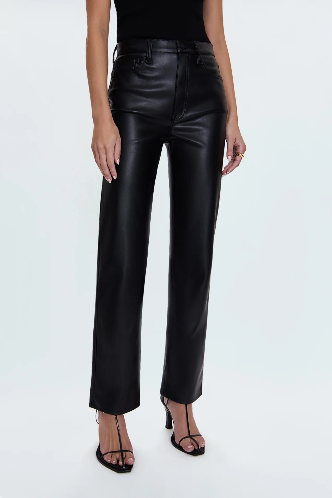 Cassie Super High Rise Straight Leg Jeans for Women - Slate Black Wash | Slim Fit, Stretch Denim Pants for Casual & Work Outfits