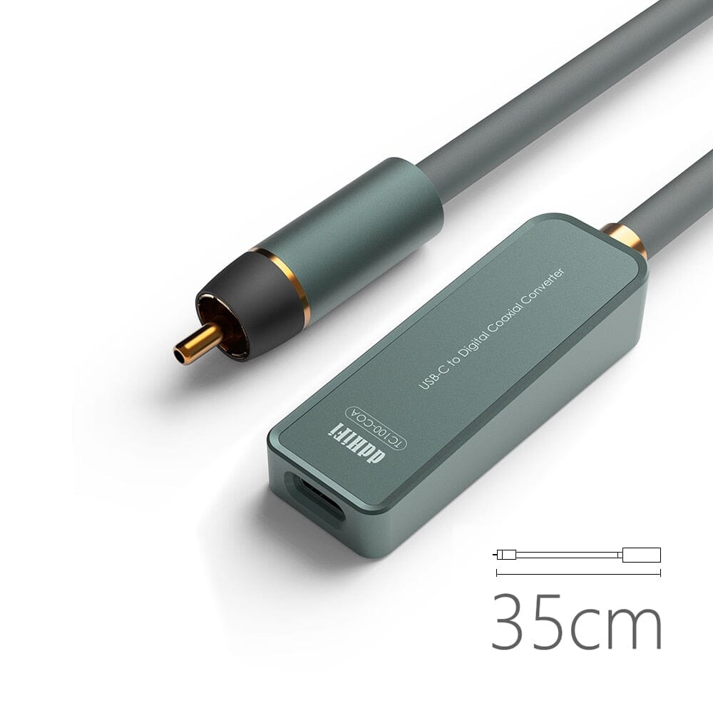 DD ddHiFi TC100 COA USB-C Female to Digital RCA Coaxial Audio Converter Cable - High-Quality Digital Audio Conversion for Home Theater & Hi-Fi Systems