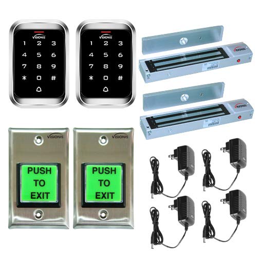 Visionis FPC-5111 Heavy Duty 600lbs Electromagnetic Lock - IP68 Waterproof Outdoor Access Control System with VIS-3000 Keypad/Reader (2000 Users) - Ideal for Commercial Buildings, Schools & Secure Facilities