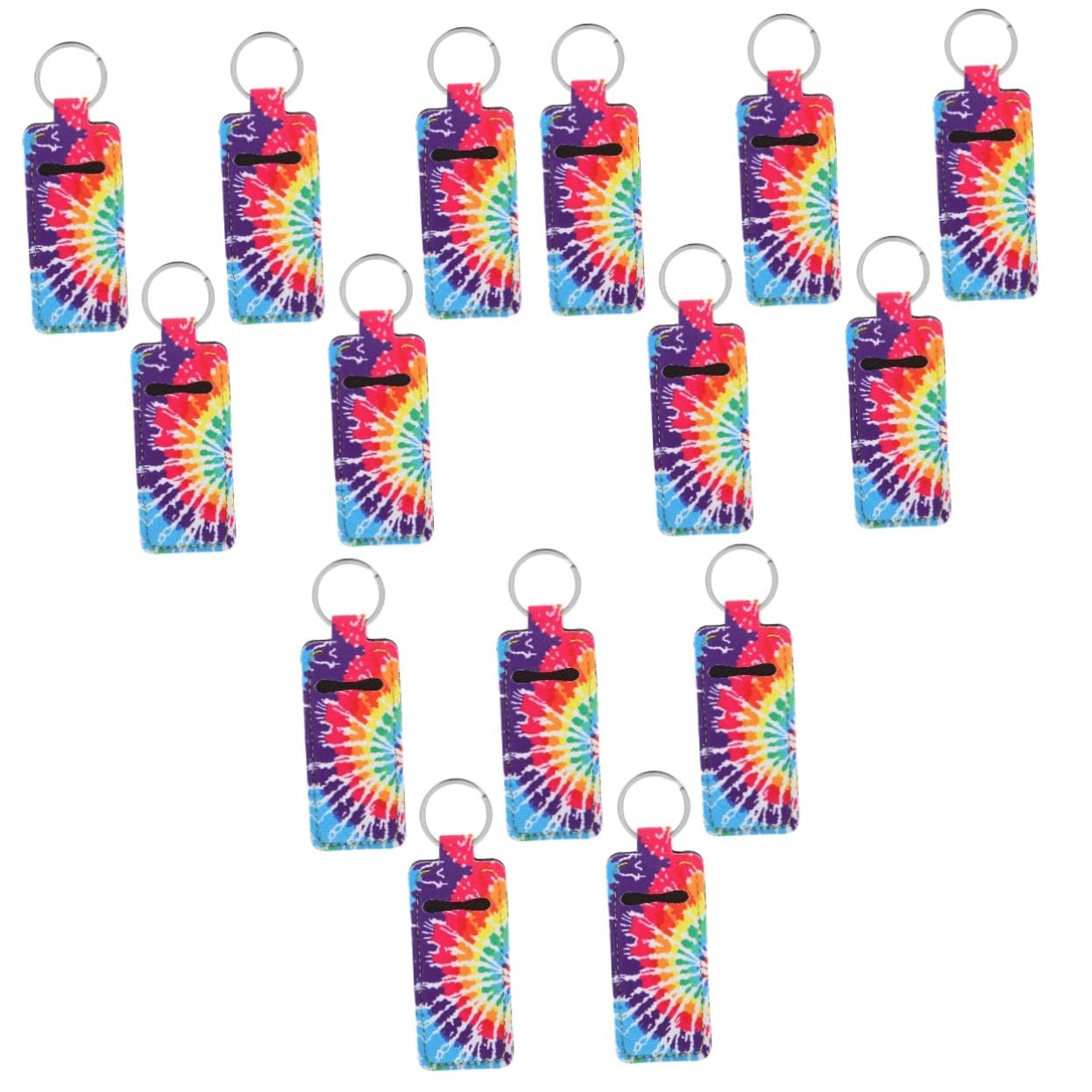 10 Pcs Square Keychain Lipstick Holder - Travel Makeup Organizer Bag with Neoprene Protective Cover for Lipsticks & Toiletries - Perfect for Travel, Gym, and Daily Purse Organization