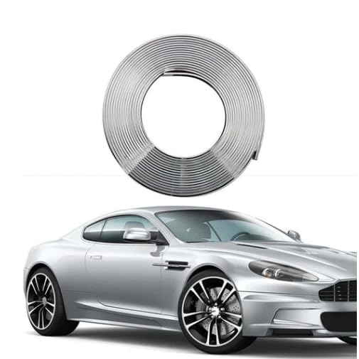 Car Wheel Rim Protector Strip - Silver Decorative Rim Tape for Curb Rash & Scratch Protection | Universal Fit for Alloy Wheels | Perfect for Parking, City Driving & Car Detailing