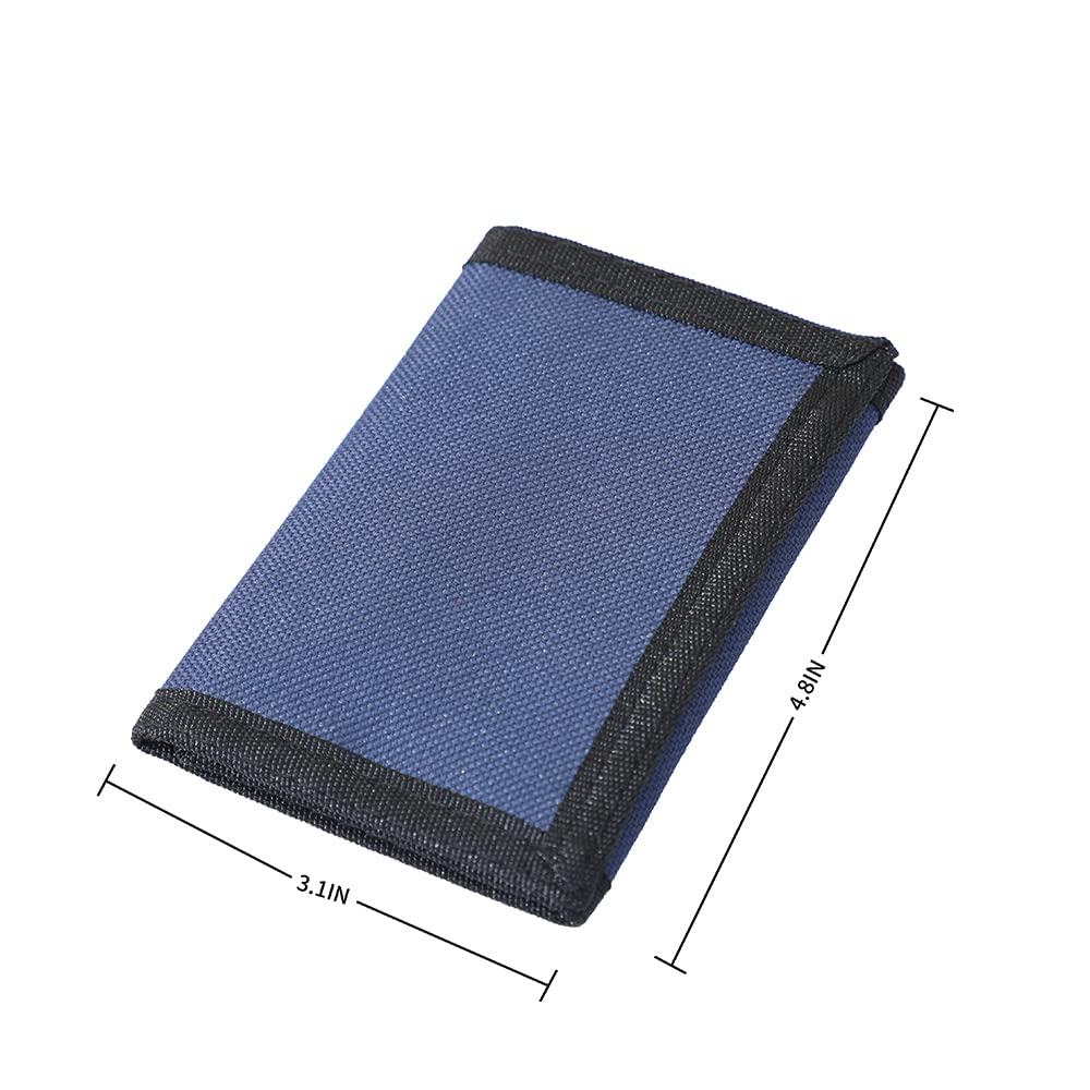 RFID Blocking Kids Wallet for Boys & Girls Ages 4-14 | Secure Trifold Wallet with Zipper Coin Pocket | Perfect Birthday & Christmas Gift for Children (Dark Blue) | Great for School, Travel & Daily Use