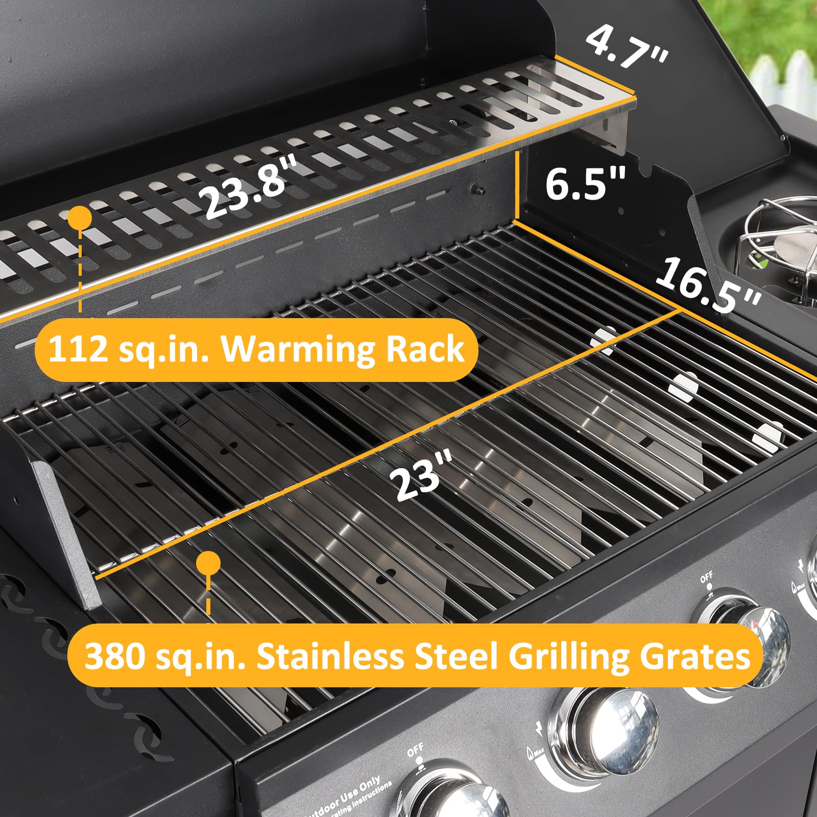 **4-Burner Propane Gas Grill with Side Burner - Freestanding Outdoor BBQ Grill Cart with Wheels for Backyard, Garden, and Patio Cooking - Black**
