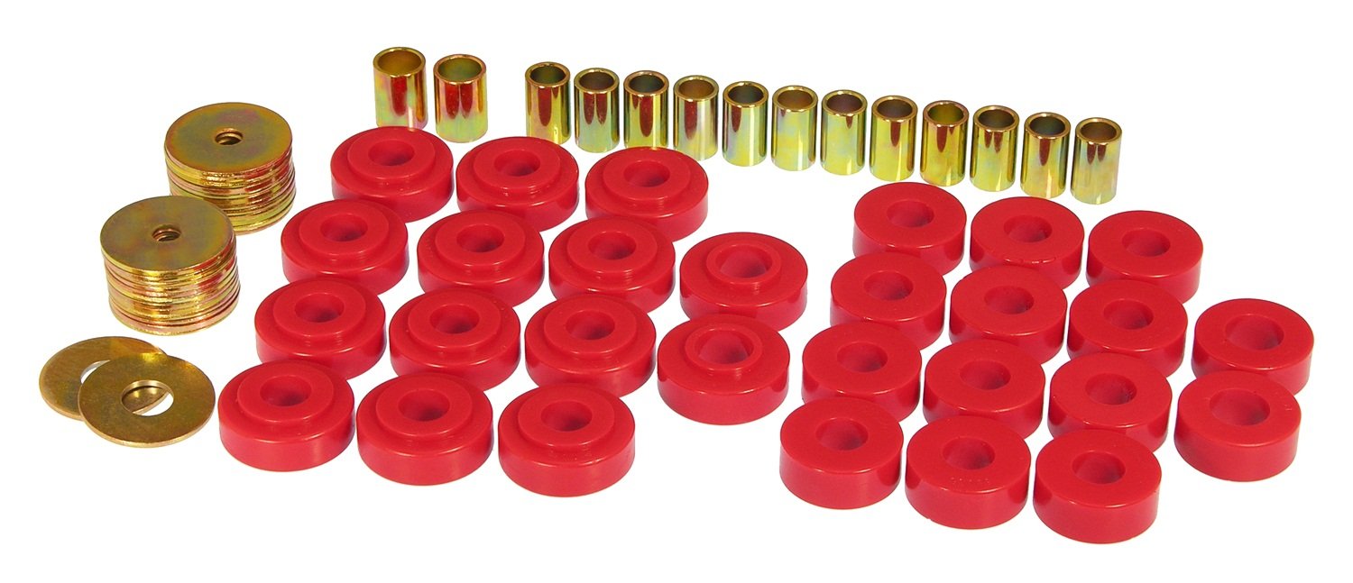 Prothane 64 GM Hardtop/Convertible Body Mount Bushing Kit - Red Polyurethane for Improved Ride Comfort & Vibration Reduction | Perfect for Chevy, GMC Trucks & SUVs