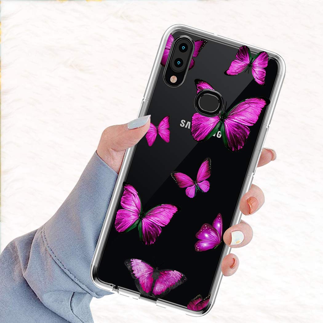 Samsung Galaxy A10S Phone Case - Cute Clear Slim Shockproof TPU Rubber Protective Cover with Butterfly Pattern for Girls & Women | Perfect for Everyday Use, Work, and Travel