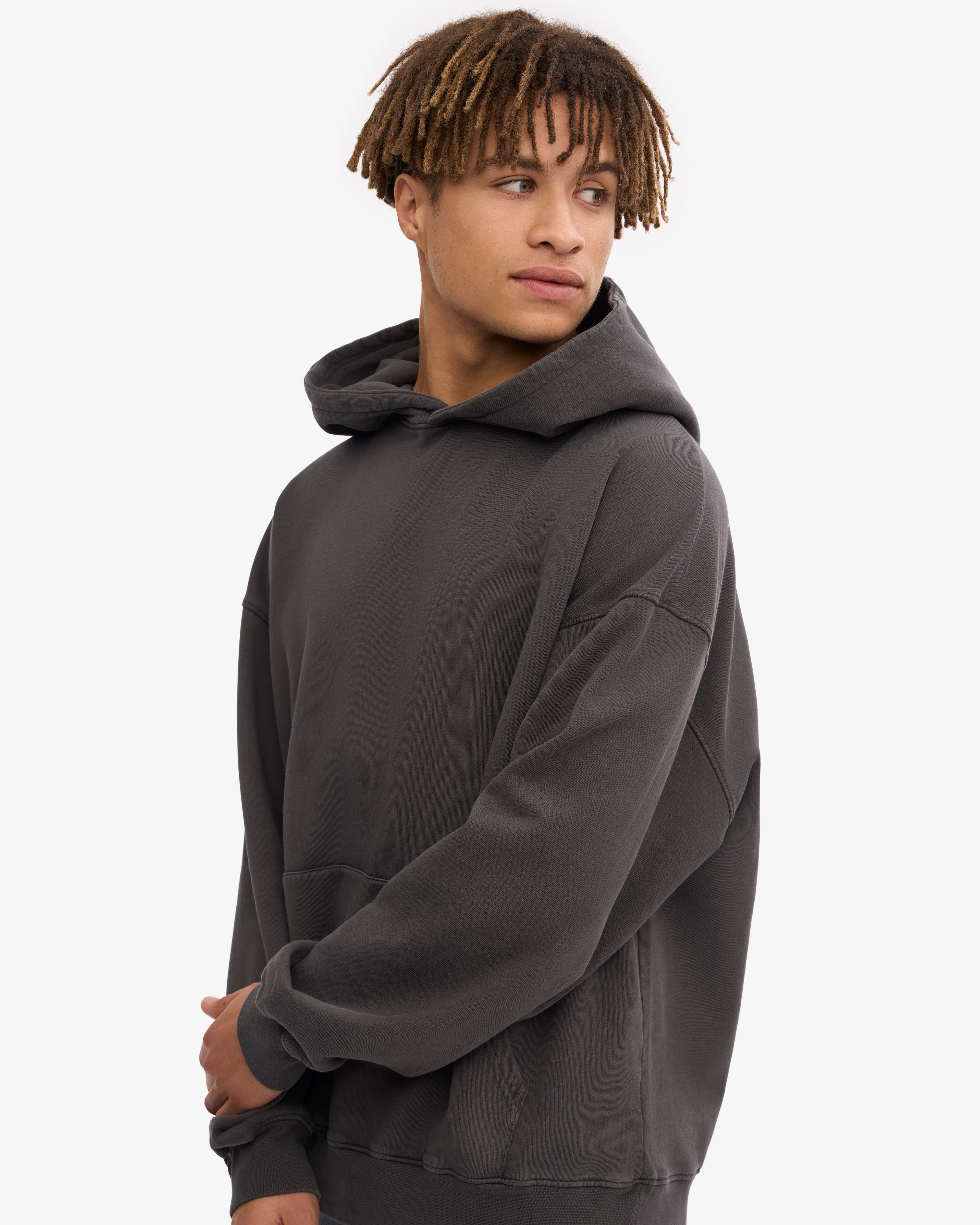 Organic Oversized Hoodie for Women & Men - Soft & Comfortable Lava Grey Pullover - Perfect for Casual Wear, Lounge & Outdoor Activities