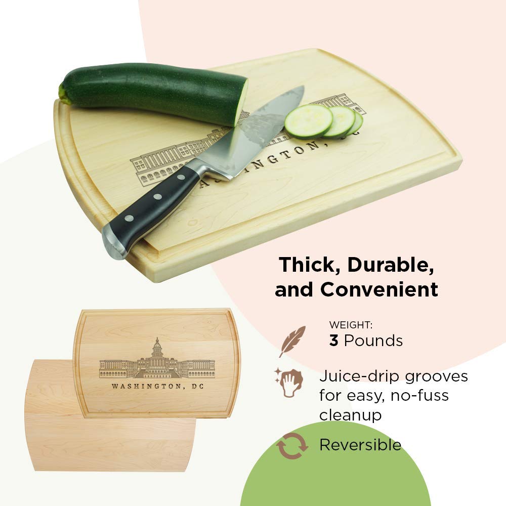 Premium Maple Wood Cutting Board with Juice Groove - 10.5x16 Inch Natural Wood Kitchen Chopping Board, Custom Engraved in USA - Perfect for Anniversary, Birthday, Wedding & Housewarming Gifts - Ideal for Food Prep, Serving Charcuterie & Home Decor