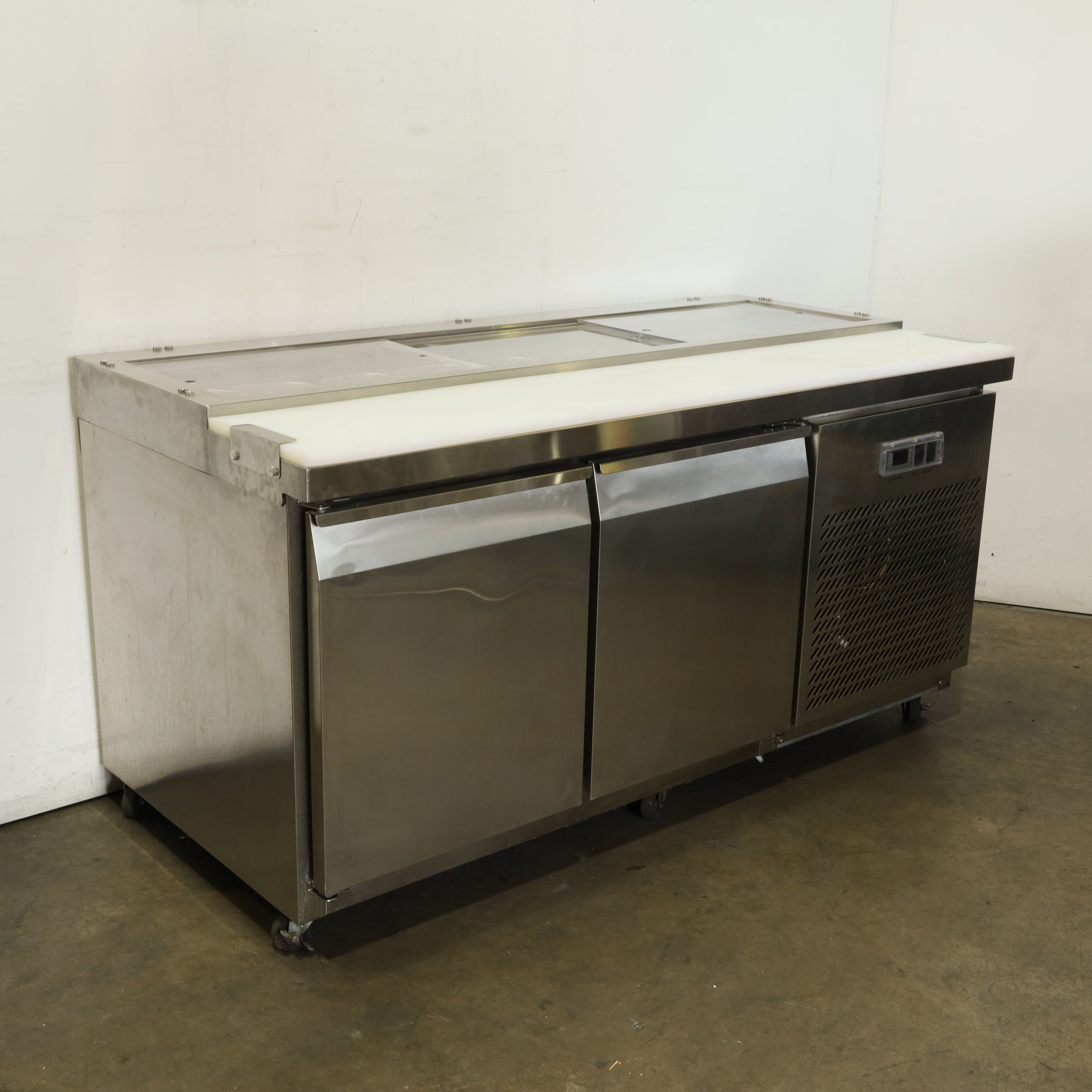 Airex AXR SW 1740 A1 Stainless Steel Commercial Sandwich Prep Table - Heavy Duty Kitchen Workstation for Deli, Bakery & Restaurant Food Preparation