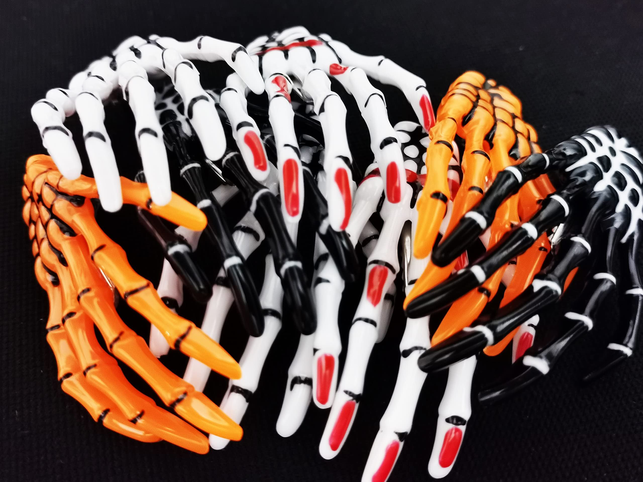 8 Pieces Skeleton Hand Hair Clips - Halloween Skull Bone Hairpins for Women & Girls - Punk Rock Zombie Horror Hair Accessories - Perfect for Halloween Parties, Cosplay, and Gothic Fashion