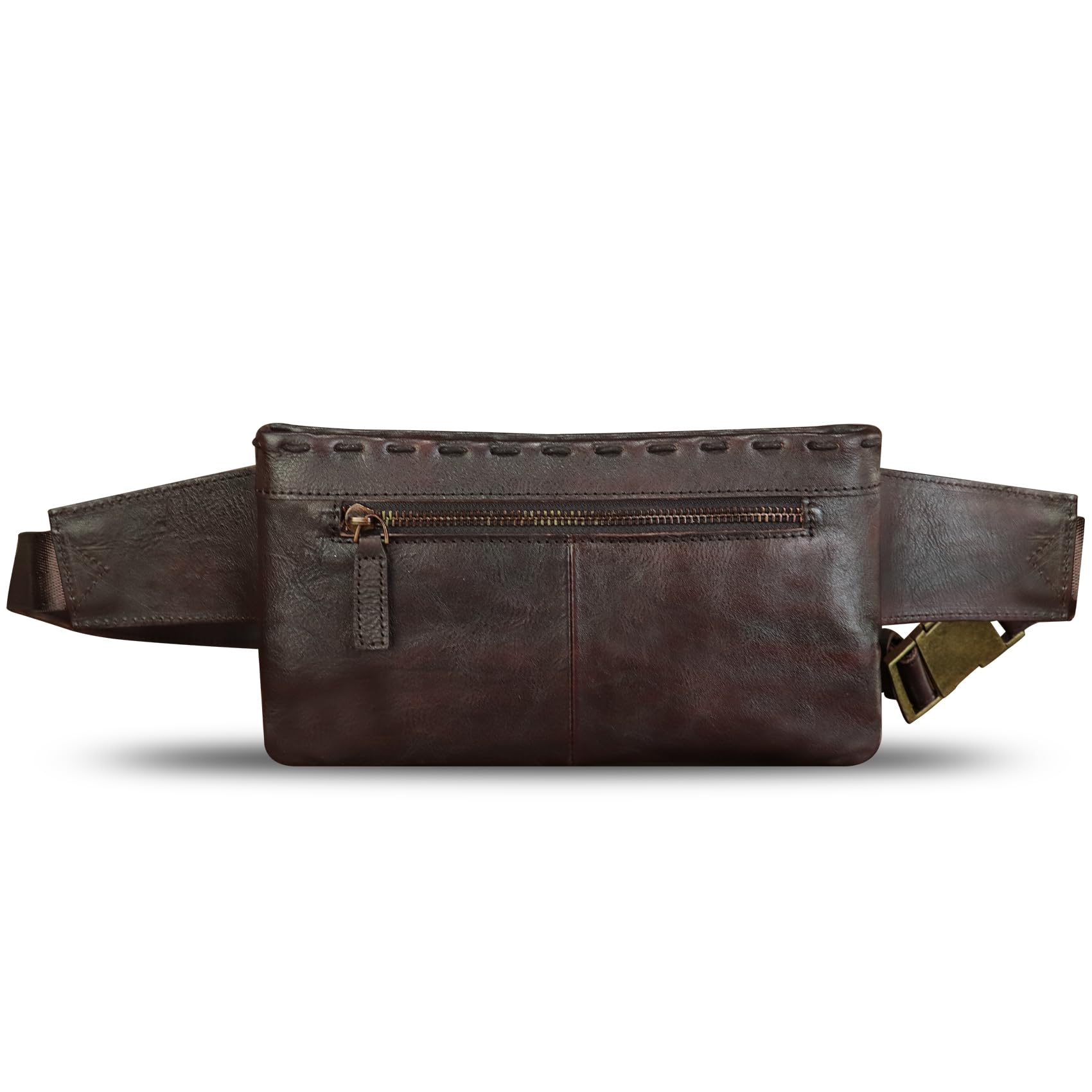 Genuine Leather Waist Bag for Women & Men - Premium Real Leather Fanny Pack, Sling Bag & Crossbody Purse - Perfect for Travel, Hiking & Everyday Use (Coffee Brown)