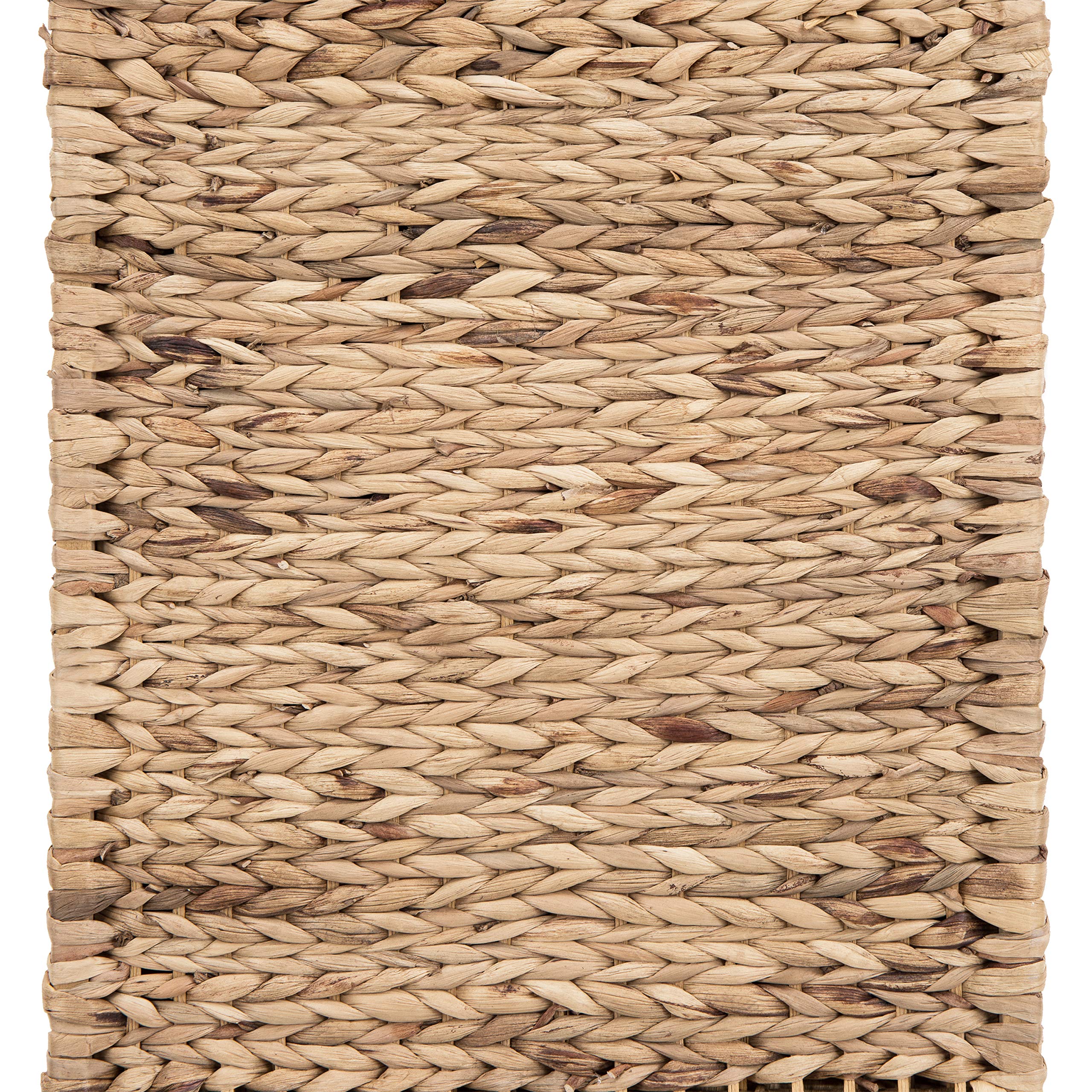 MyGift Handwoven Seagrass 3-Panel Room Divider Screen with Solid Wood Frame - Foldable Partition for Living Room, Bedroom, Office Privacy - Natural Brown Home Decor