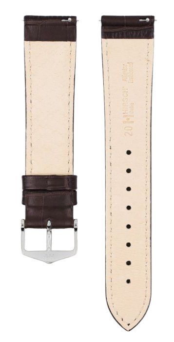 Hirsch Duke Genuine Leather Watch Strap 24mm Brown - Classic & Durable Replacement Band for Men's Watches | Perfect for Business, Casual & Formal Occasions