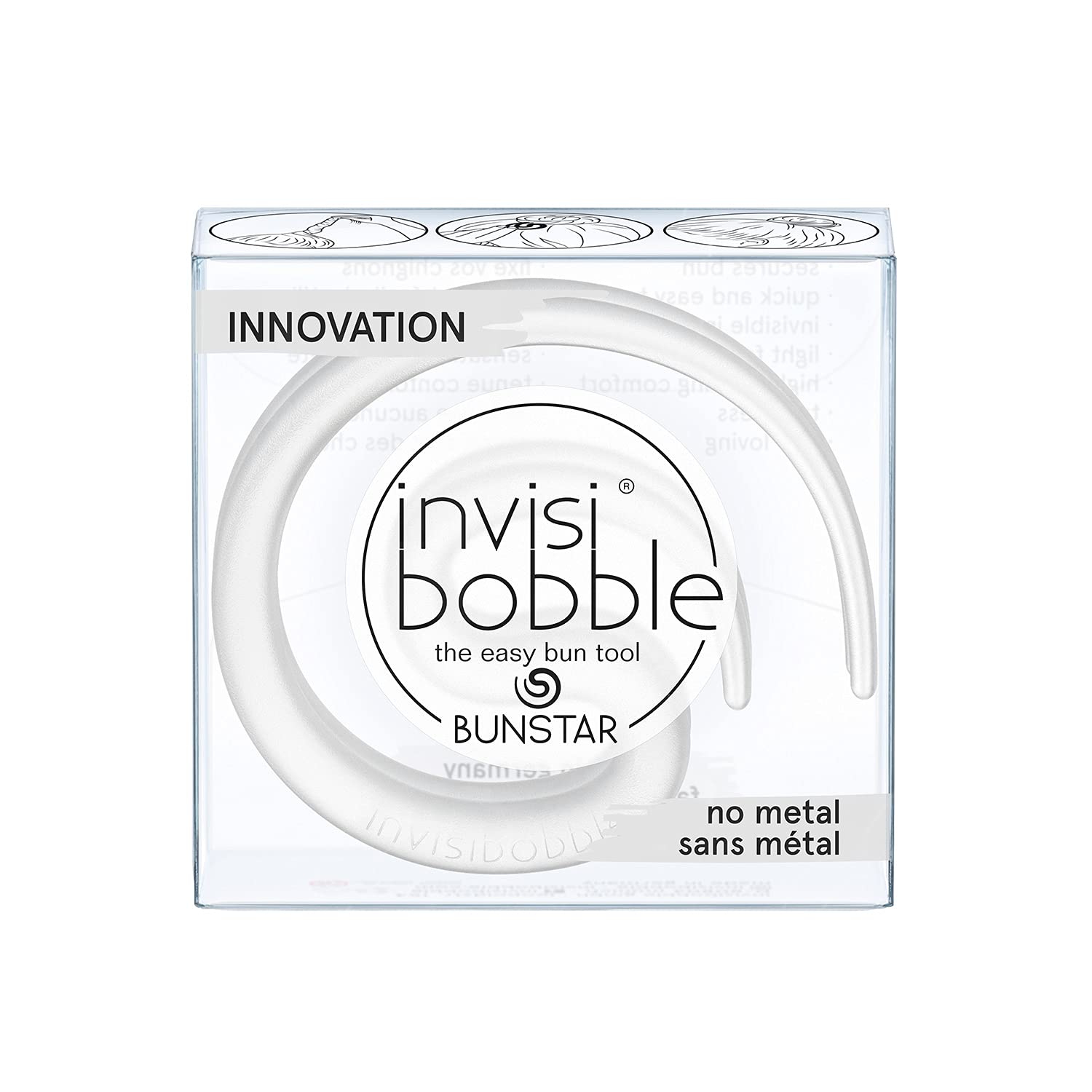 Invisibobble Bunstar Ice Ice Lady Hair Ties - 21g, 46cm Long - No Slip, No Crease Hair Accessories for Women & Girls - Perfect for Workouts, Yoga, and Everyday Hairstyles