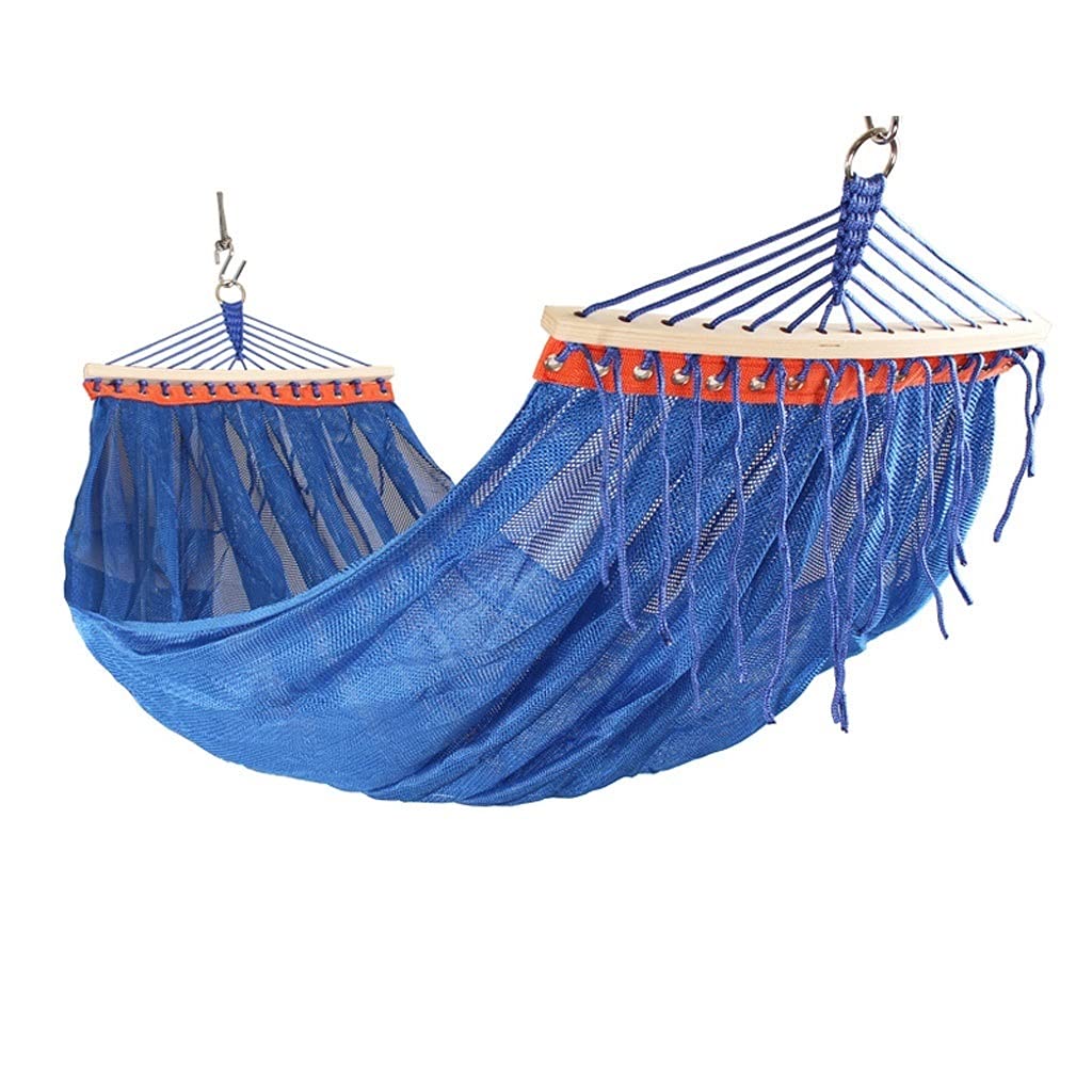 **Lightweight Double Camping Hammock with Mesh & Anti-Rollover Design – Portable Outdoor Hammock for Backpacking, Travel, Beach, Backyard – Perfect for Relaxing in Nature (Blue)**