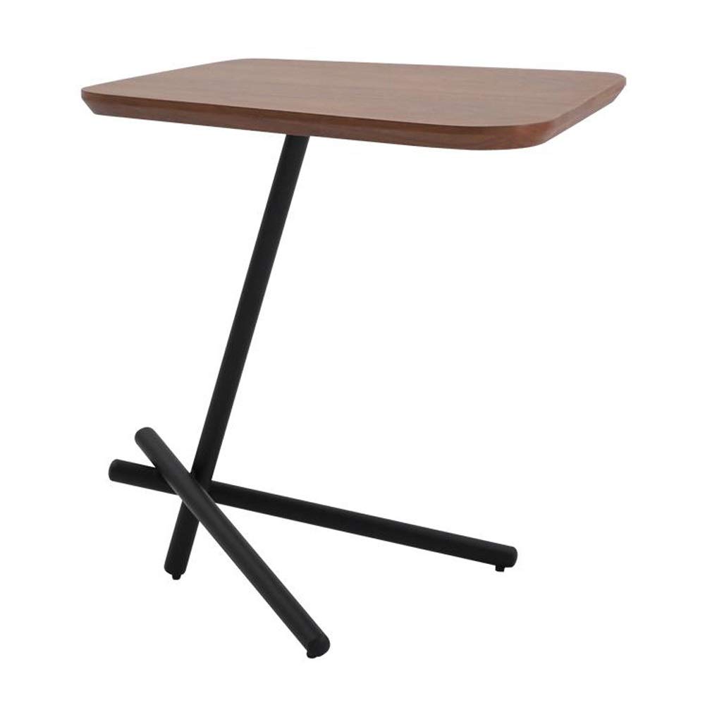 Nordic Style Wrought Iron Walnut End Table with 3 Legs - Small Coffee Table, Nightstand, or Side Table for Bedroom, Living Room, Balcony | Perfect for Tea Time, Reading Nook, and Home Decor