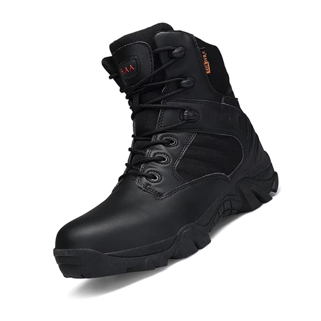 Men's Tactical Boots - Waterproof Lightweight Hiking Work Boots for Outdoor, Military & Combat Use - Durable Non-Slip Shoes for Hiking, Construction & Heavy Duty Work