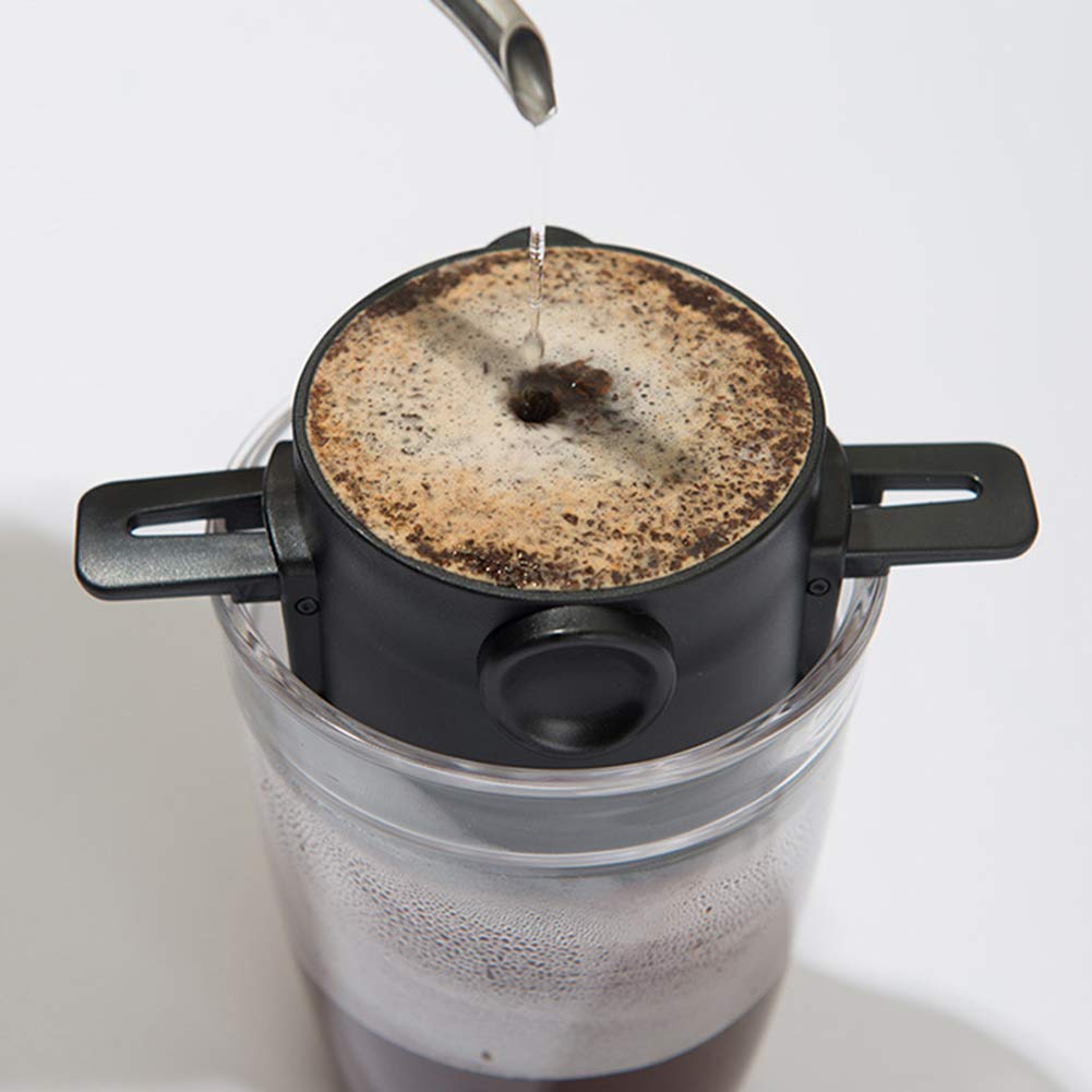 Foldable Reusable Stainless Steel Coffee Filter - Cone Drip Coffee Maker for Home, Office & Travel - Perfect for Pour Over, Cold Brew & Camping Coffee