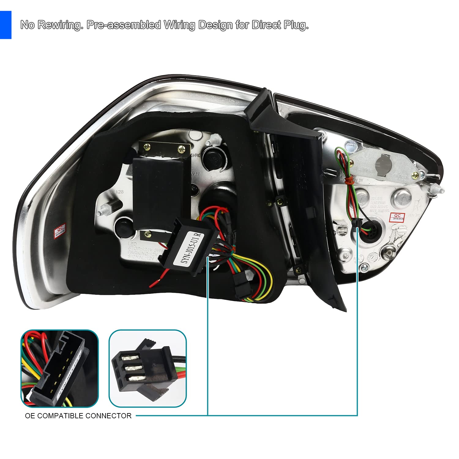Spec-D Tuning Red Smoke LED Tube Tail Lights for 2005-2008 BMW E90 3-Series 4-Door Sedan - Left & Right Pair Assembly - Enhanced Night Visibility & Style Upgrade for Car Enthusiasts