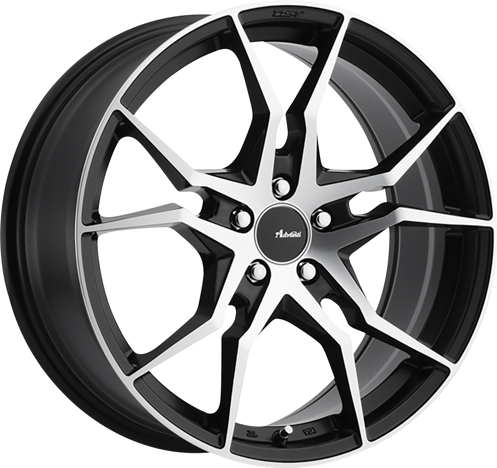 Advanti Hydra Matte Black w/ Machined Face 19x9.5 +35 5x120mm 74.1mm Wheel Rims - High Performance Alloy Wheels for BMW, Mercedes, Audi - Perfect for Street Racing & Custom Car Upgrades