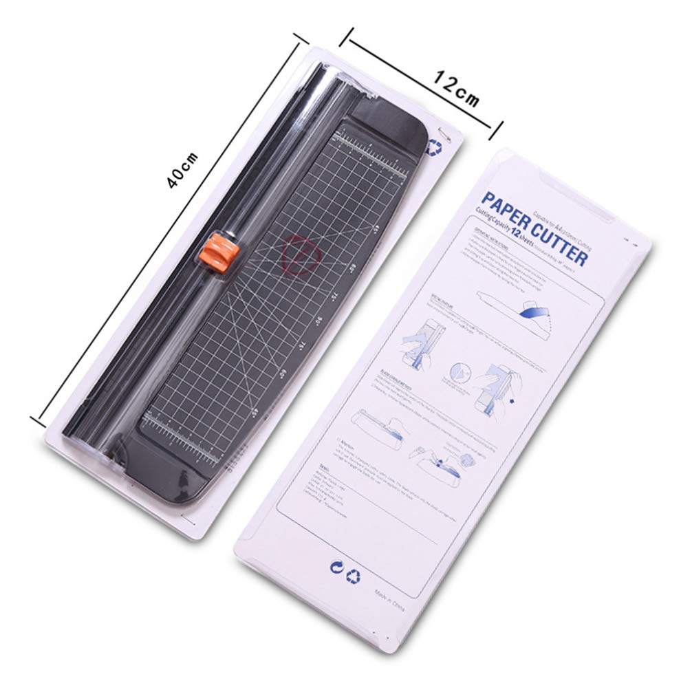 NUOBESTY 12 Inch Paper Trimmer & Cutter - Precision Guillotine Craft Machine with Gridded Base for Scrapbooking, Photos, Office & Home Use - Perfect for DIY Projects, Card Making & School Crafts
