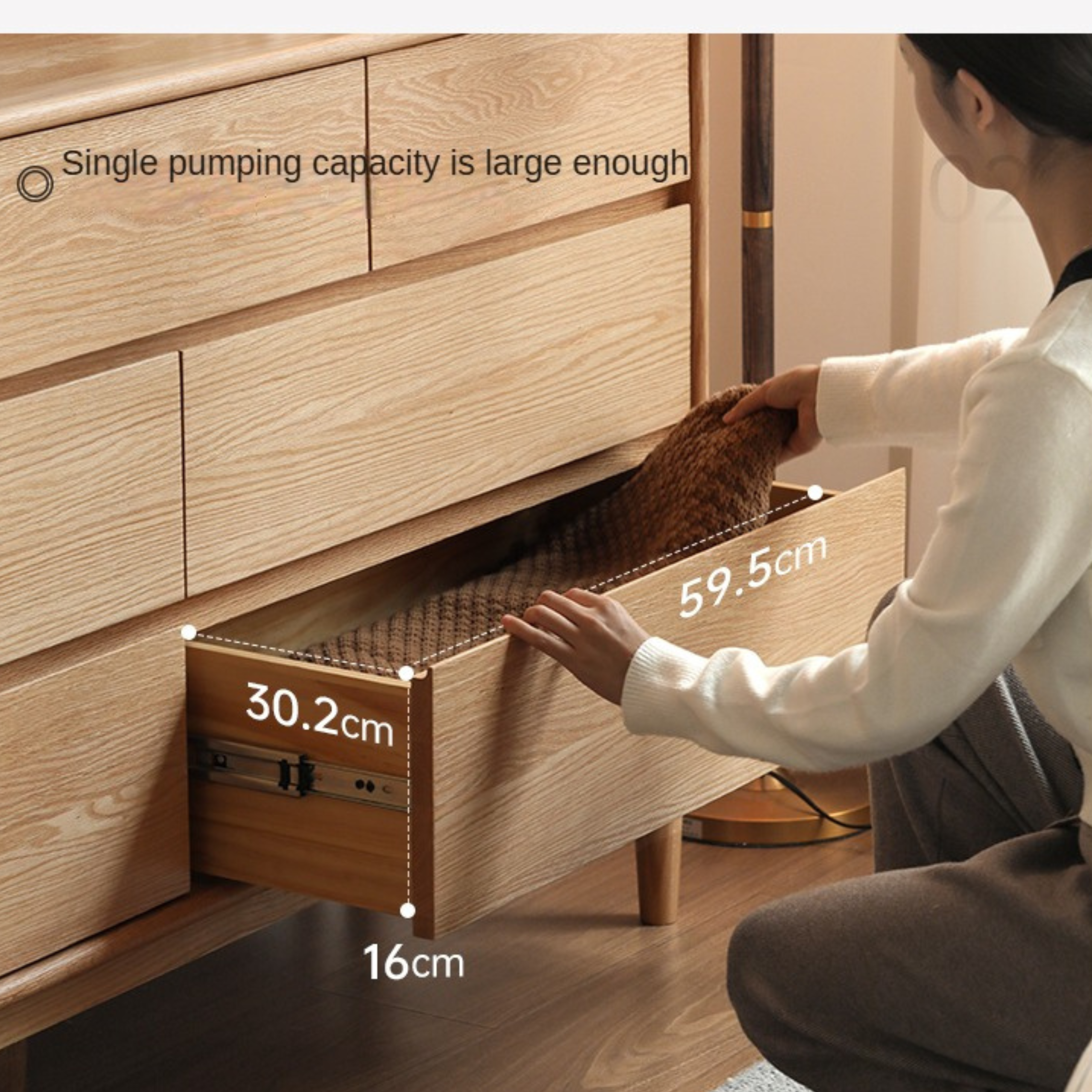 Oak Solid Wood Small Chest of Drawers - 3 Drawer Storage Organizer for Bedroom, Nursery, or Office | Compact Dresser for Clothes, Toys & Home Organization