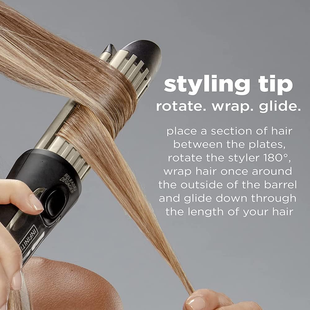 InfinitiPRO Conair CD2112C Cool Air Styler for Cascading Waves - Black Hair Styling Brush for Smooth, Shiny Hair - Perfect for Home Use & Travel Styling