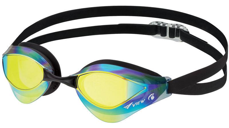 View Swim SWIPE V230 Mirrored Blade Orca Mirror Swimming Goggles - Anti-Fog UV Protection for Competitive Swimming, Triathlon & Open Water Training