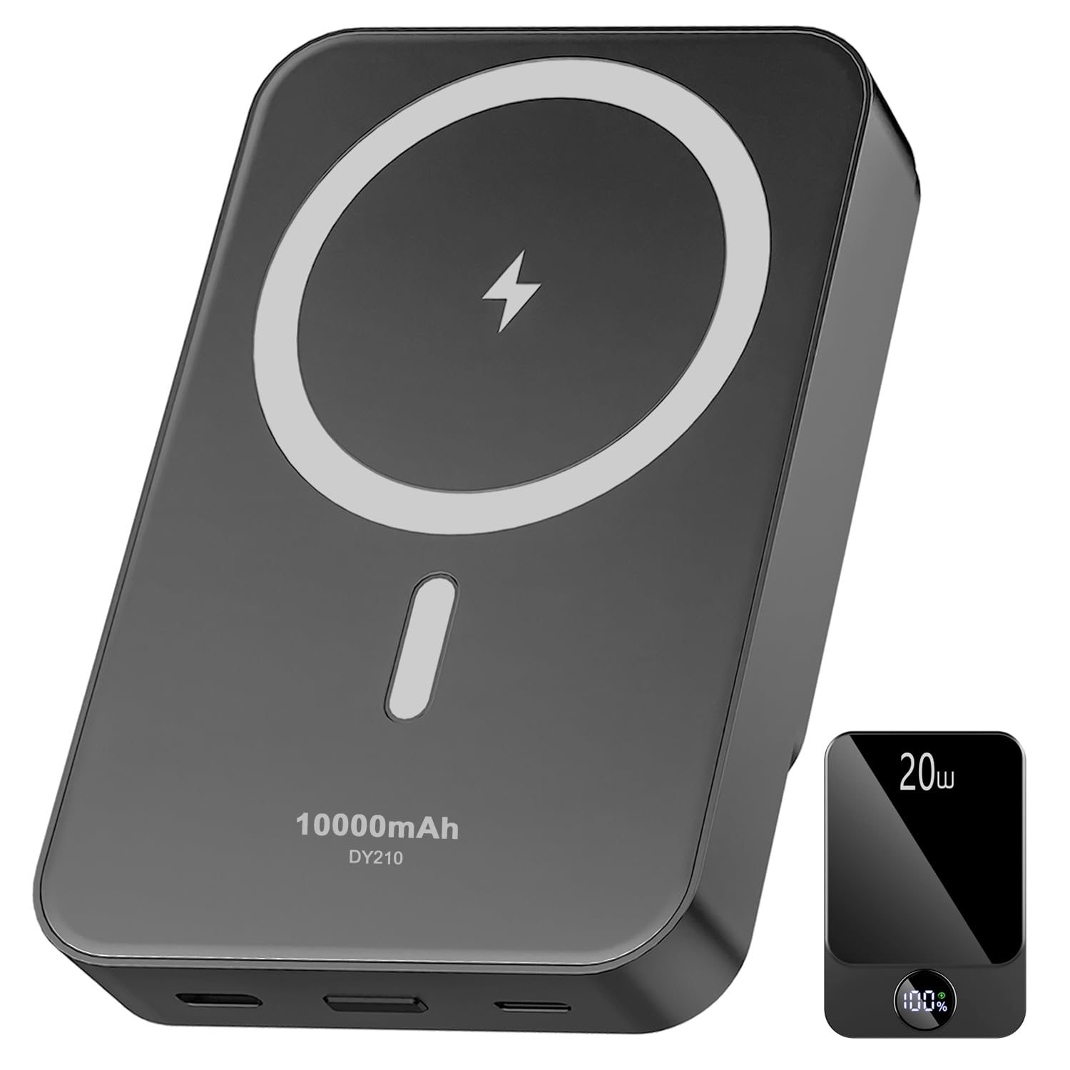 10000mAh Magnetic Portable Charger with PD20W Fast Charging | USB-C Power Bank Compatible with iPhone 16/15/14/13/12 (MagSafe), Samsung & Android Phones | Perfect for Travel, Outdoor Adventures & Daily Commuting