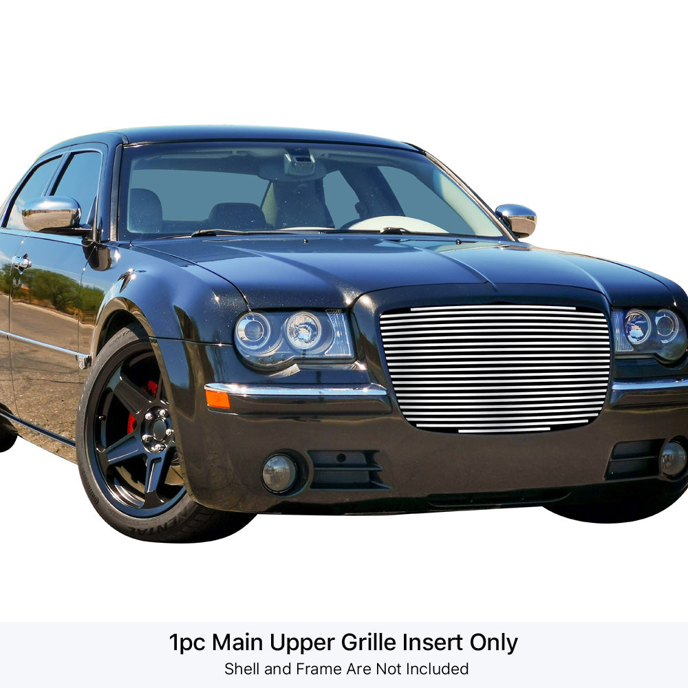 Polished Stainless Steel Upper Billet Grille for 2005-2010 Chrysler 300 & 300C - High Gloss Finish, Perfect Fit, Easy Installation - Upgrade Your Car's Front End Style for a Sleek & Custom Look
