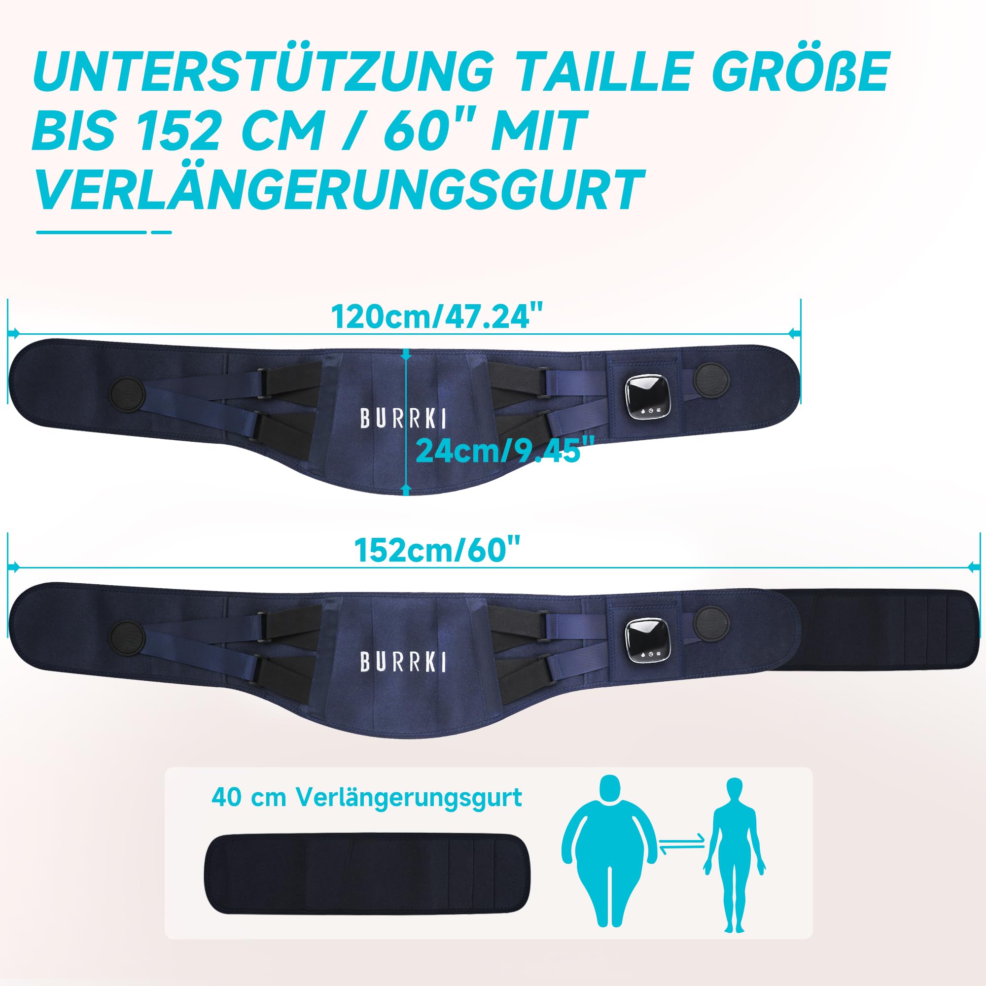 Wireless Heating Belt with Vibration Massage for Back Pain Relief - Portable & Rechargeable for Home, Office & Travel Use