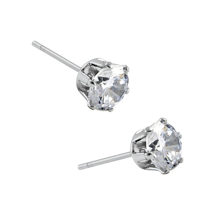 5mm CZ Stud Earrings for Women - Hypoallergenic Stainless Steel Earrings for Daily Wear, Gift Giving & Special Occasions