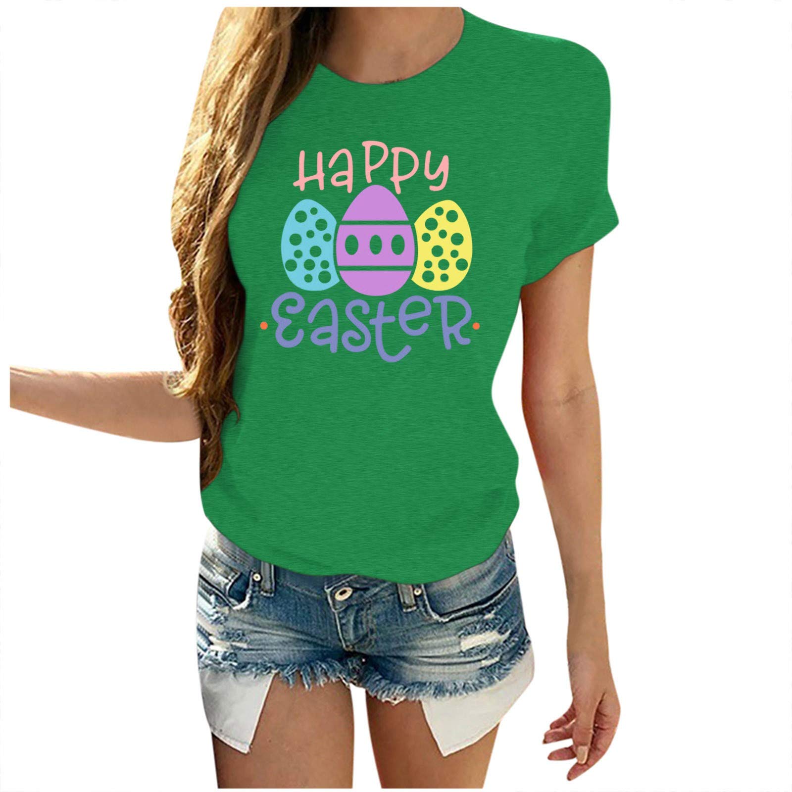 Women's Workout Tank Tops - Sleeveless Loose Fit Athletic Shirts with Easter Egg Print - Plus Size Activewear for Gym, Running & Casual Wear