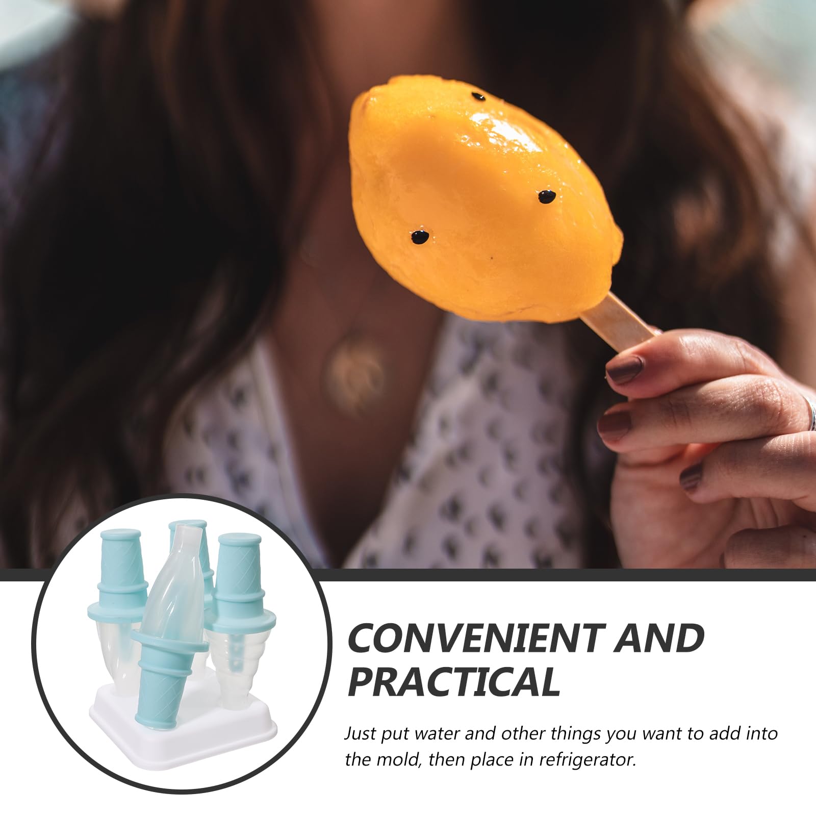 DOITOOL Silicone Popsicle Mold with 4 Reusable Ice Cream Molds - Easy Release DIY Homemade Ice Pop Maker for Kids & Adults - Perfect for Summer Treats, Birthday Parties and Family Fun