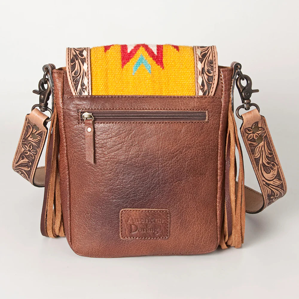 Handcrafted Aztec Leather Purse for Women - Boho Crossbody Bag with Intricate Tooling - Perfect for Festivals, Travel & Everyday Use