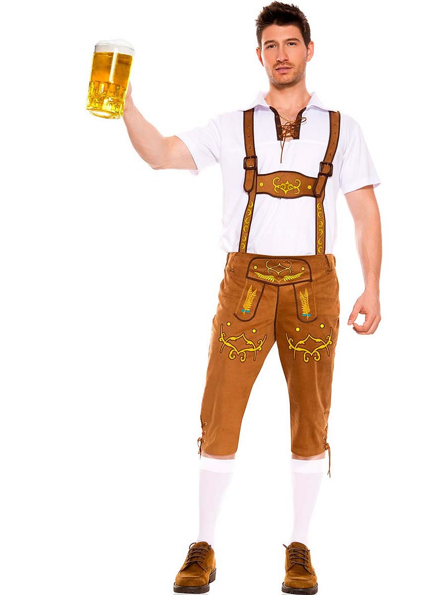 Authentic Bavarian Lederhosen for Men - Traditional German Leather Shorts for Oktoberfest, Costume Parties & Cultural Events