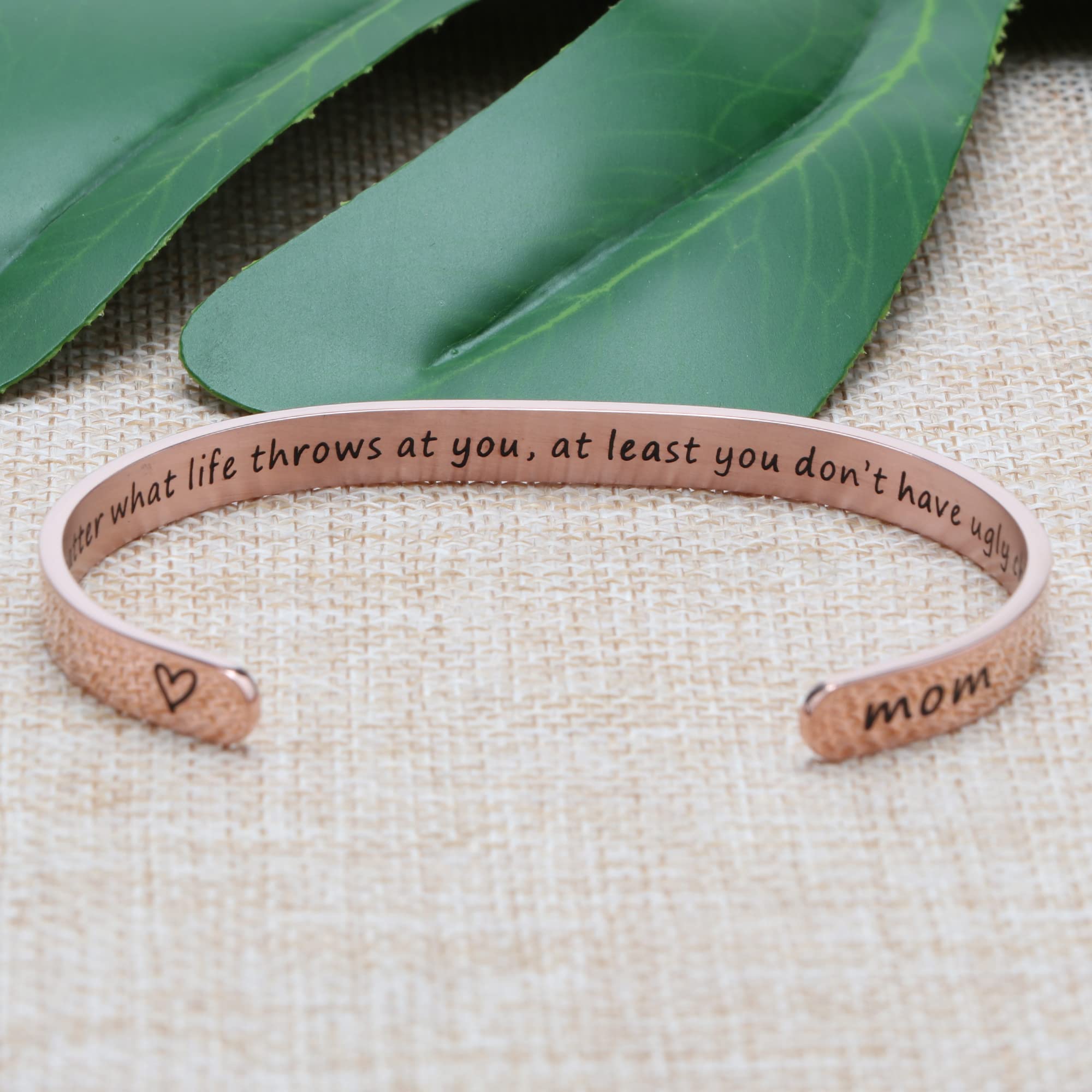 JoycuFF Stainless Steel Cuff Bracelet for Women - Elegant Christmas, Birthday & Thanksgiving Gift for Mom, Mother, Mummy - Meaningful Year Round Jewelry Gift for Her | Perfect for Holidays, Special Occasions & Everyday Wear
