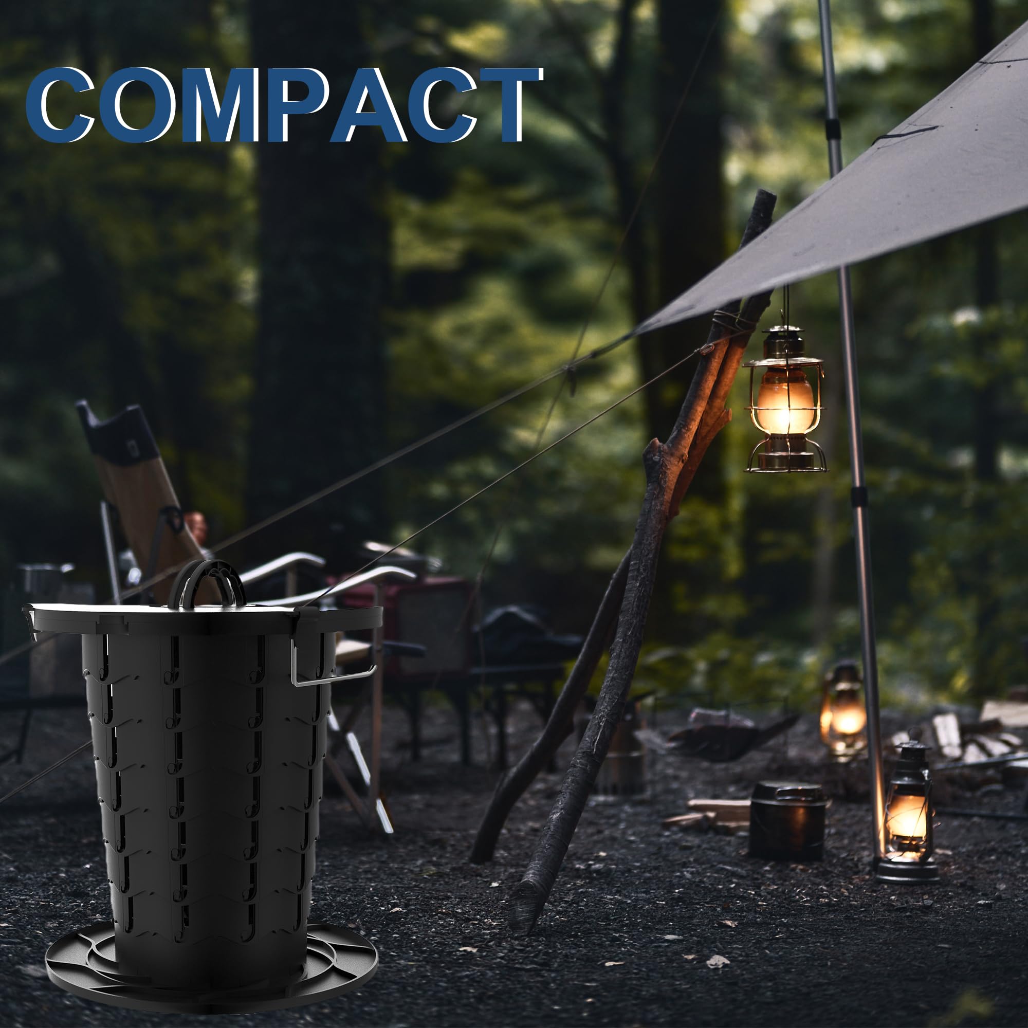 Upgraded Retractable Portable Toilet with Cushion - Adjustable Height Camping Toilet with Paper Holder | Lightweight Travel Potty for Camping, Hiking, RV, Boat, Emergency & Outdoor Adventures