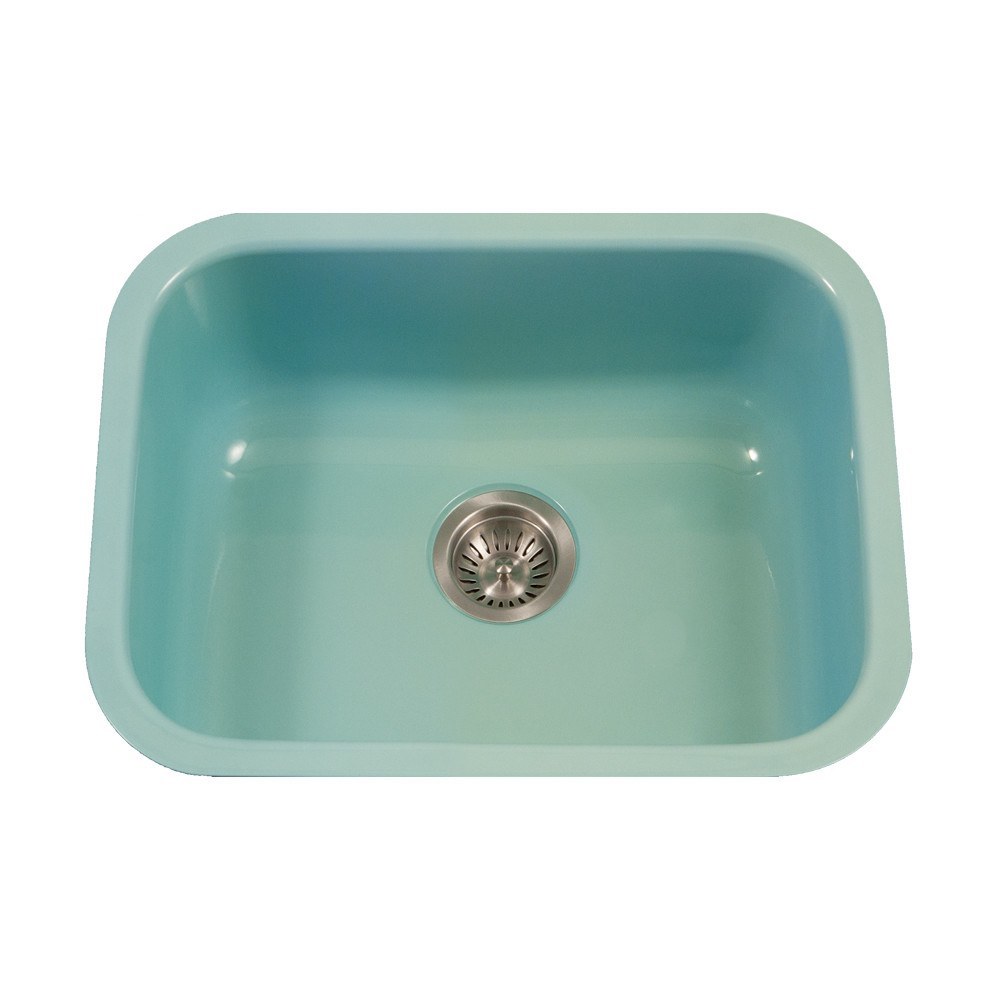 Houzer PCS 2500 Porcelain Enamel Steel Undermount Single Bowl Kitchen Sink - Durable & Stylish for Modern Kitchens, Perfect for Cooking & Dishwashing